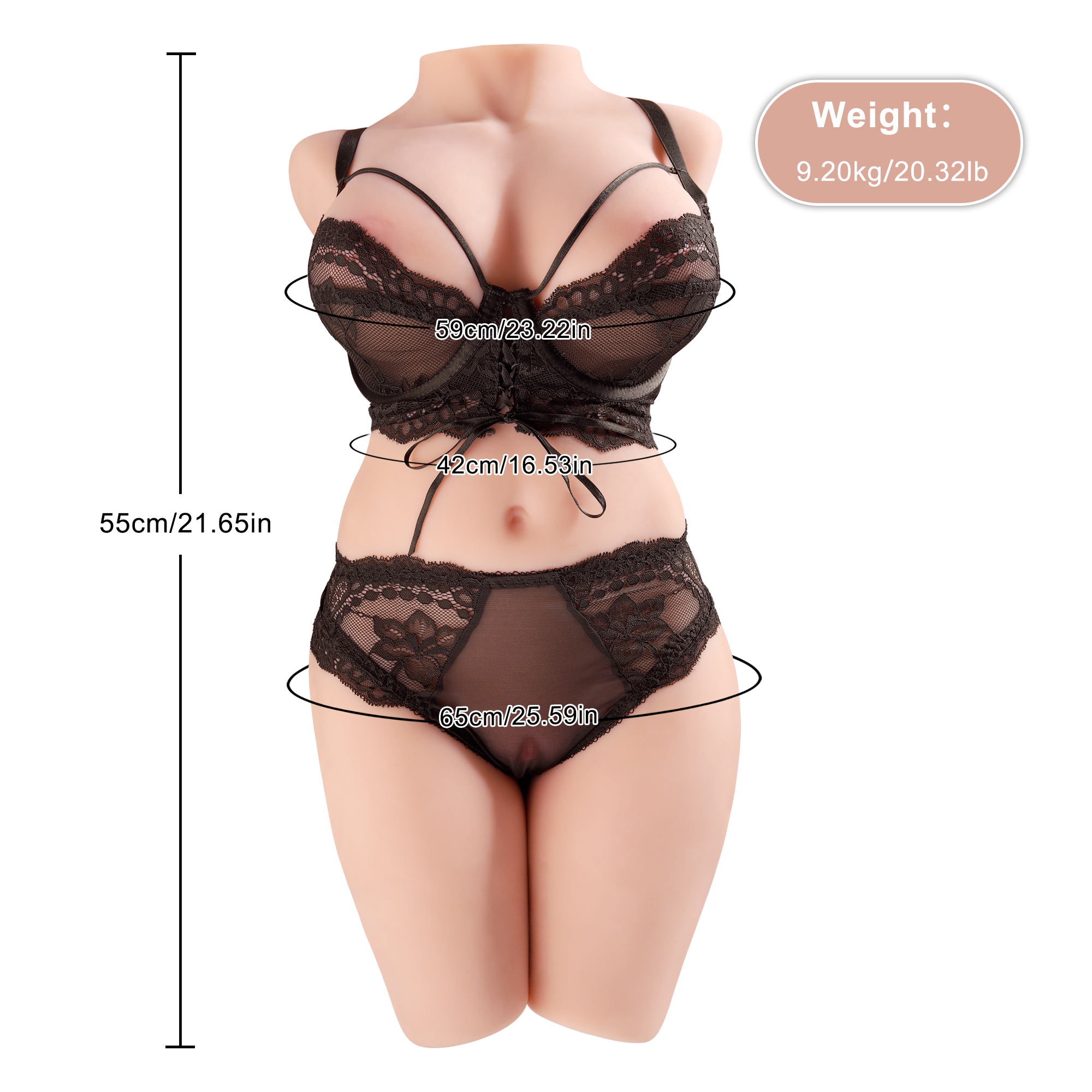 Joyomas - 55cm/1ft10 20.3LB TPE Life-size Sex Doll Torso – Maia 2