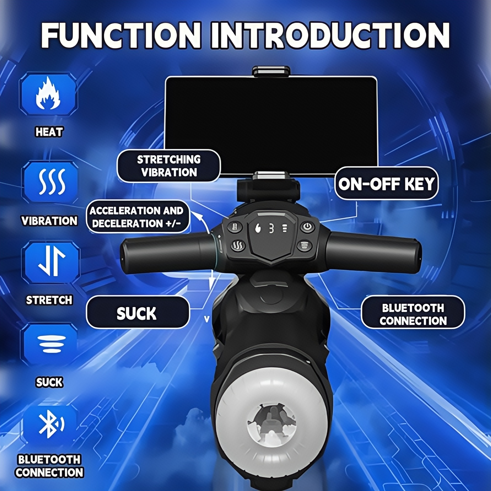 Joyomas - Motorcycle Male Maturbator With Telescopic Vibration Sucking Heating Function