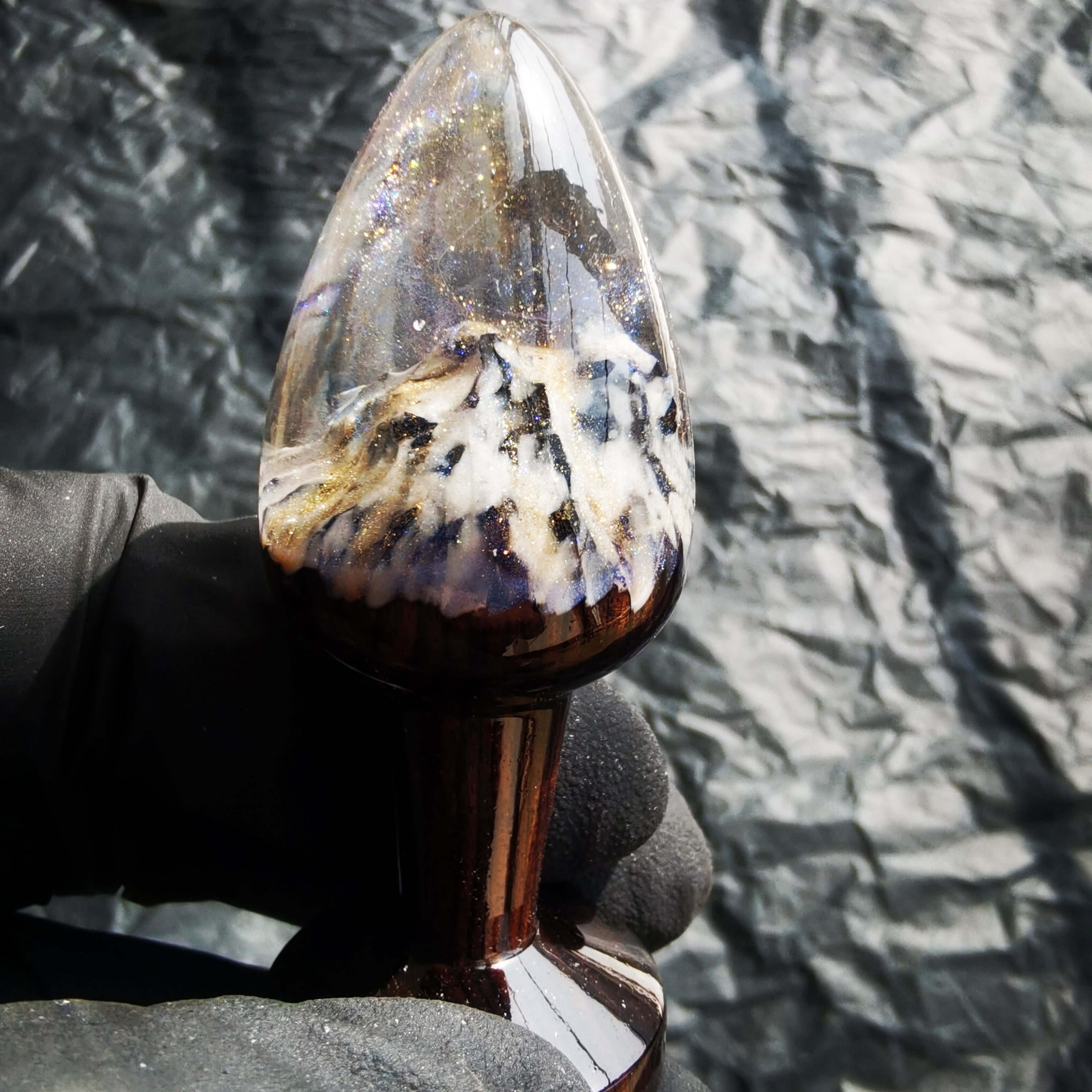 Joyomas - Customized Art Handcrafts- gothic crystal anal plug - Infernal Allure