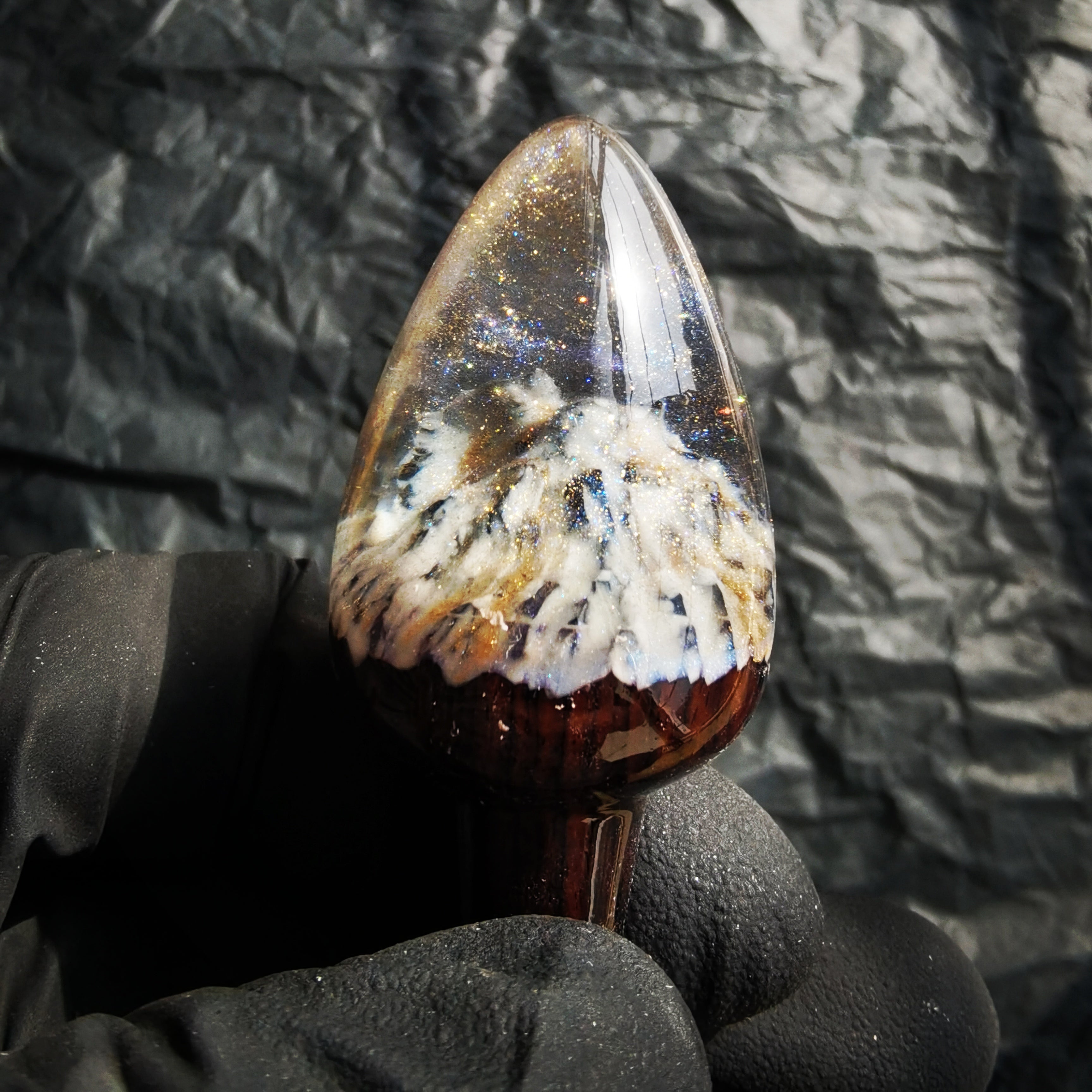 Joyomas - Customized Art Handcrafts- gothic crystal anal plug - Infernal Allure
