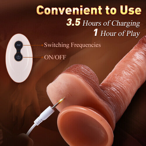 Joyomas - Snapping & Jerking Lifelike Remote Dildo with Suction Cup 8.07 inches
