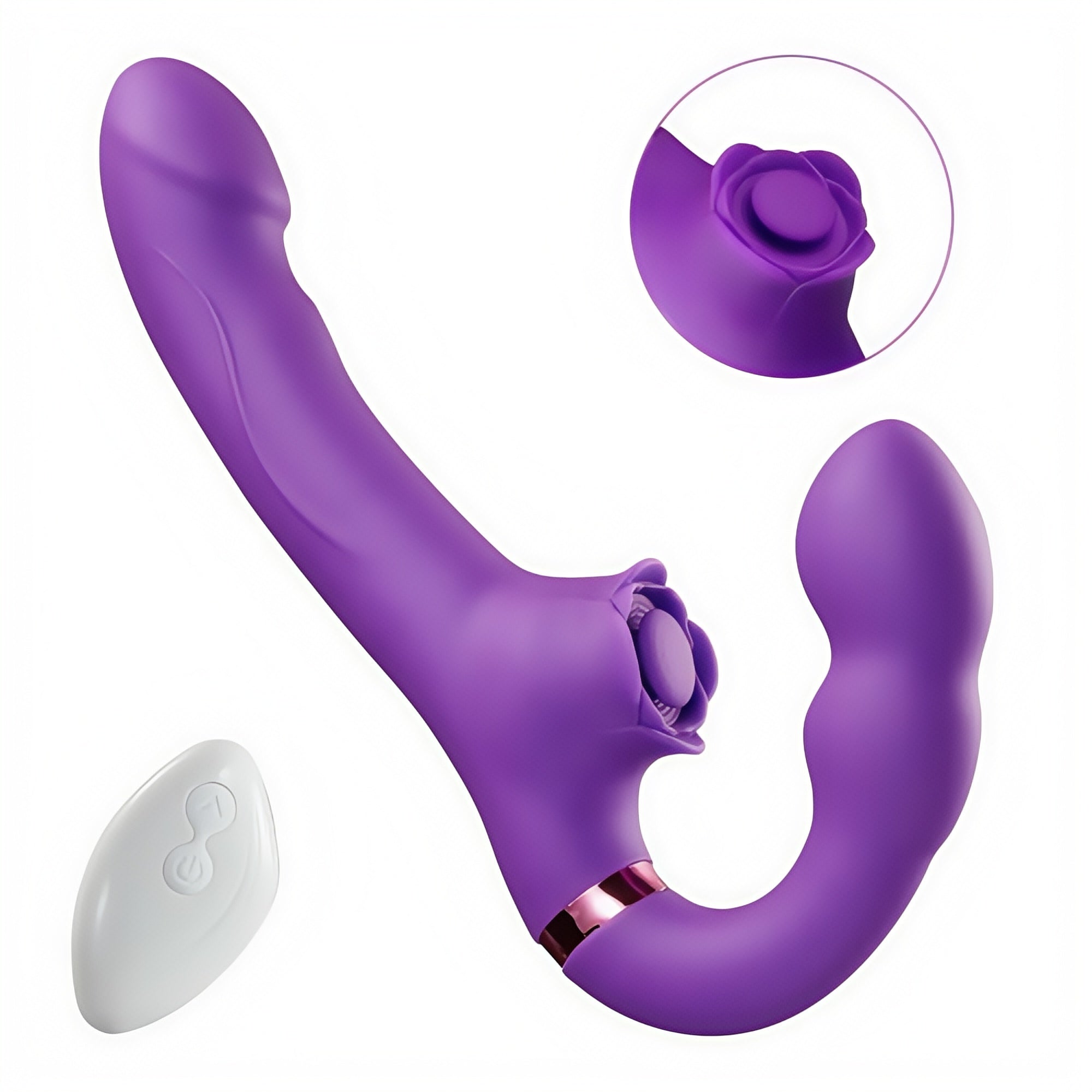 Joyomas - Loria for Couples 10 Tapping & Vibrating G-spot Clit Stimulator Strapless Double-ended Remote Control Dildo