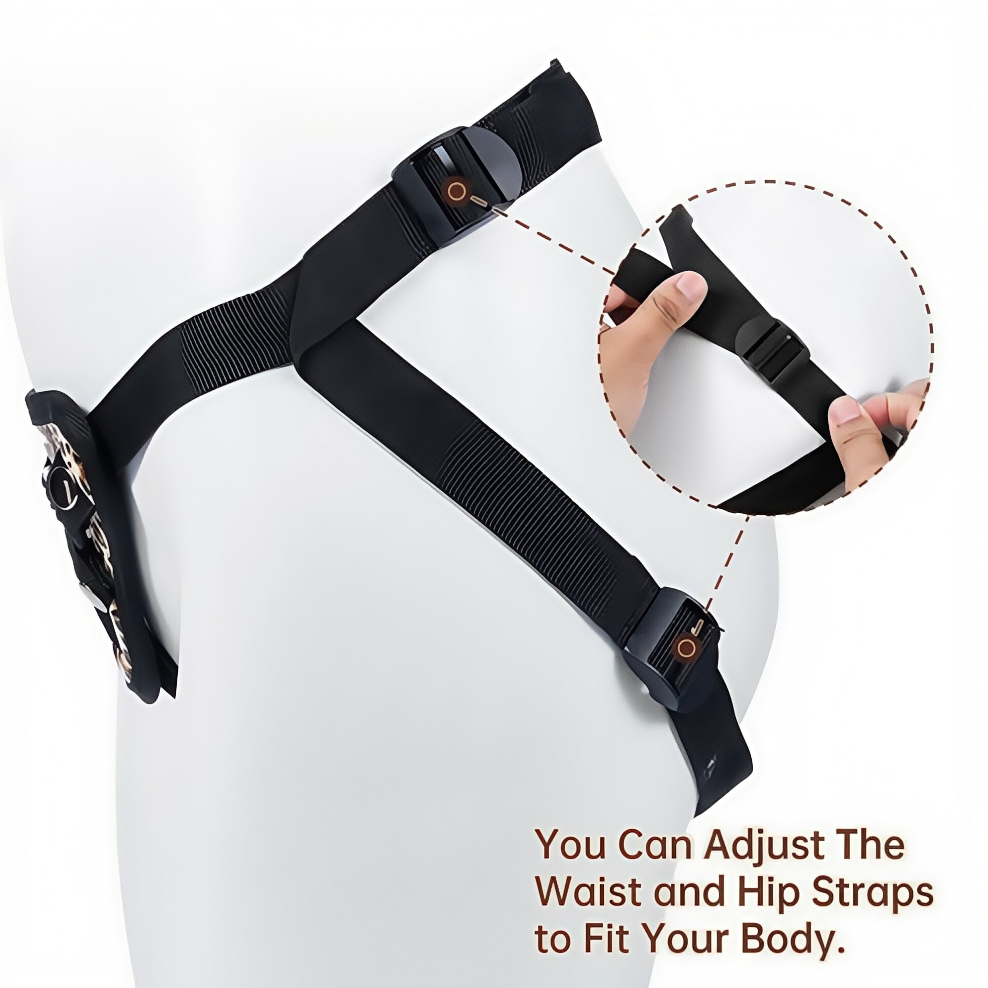Joyomas - Leopard Print Adjustable Strap-On Harness with Two Different Sizes O-rings