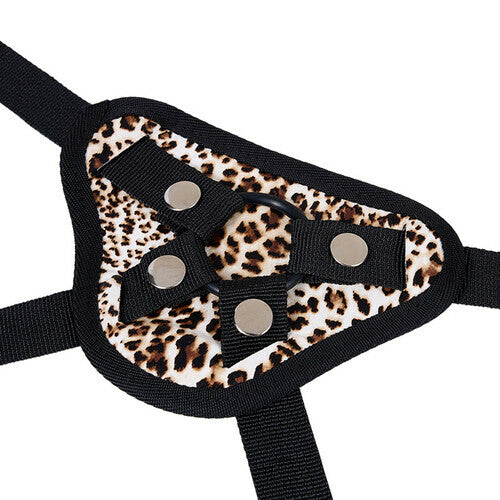 Joyomas - Leopard Print Adjustable Strap-On Harness with Two Different Sizes O-rings