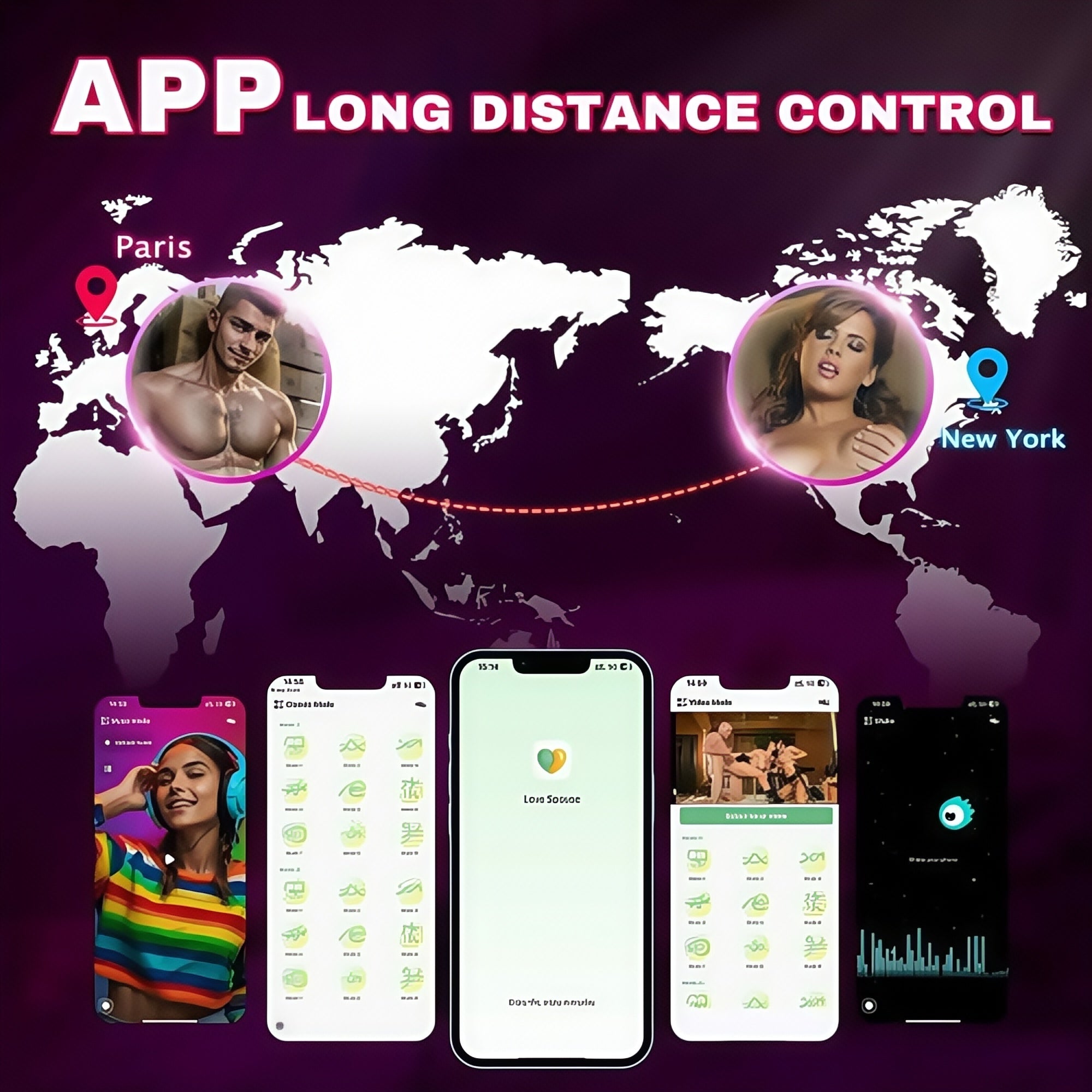 Joyomas - Rose Sex Toy Anal Plug APP Thrusting Vibrators, Remote Control Anal Sex Toy