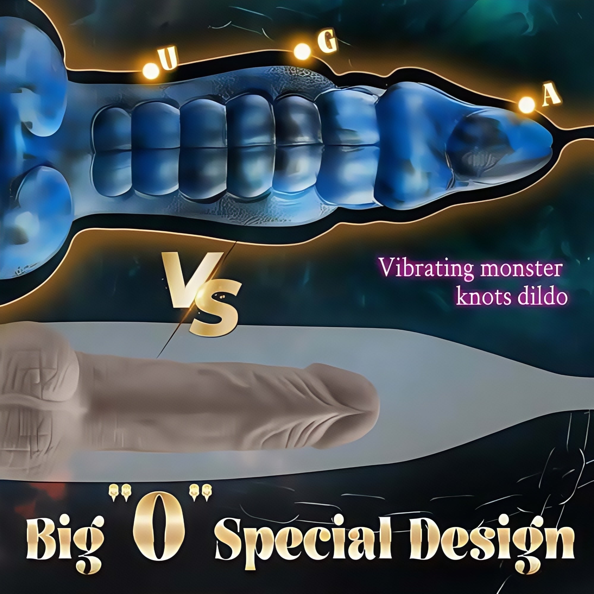 Joyomas - 8 Thrusting Vibrating Swing Heating Huge Dildo with Suction Cup 9.5 Inch