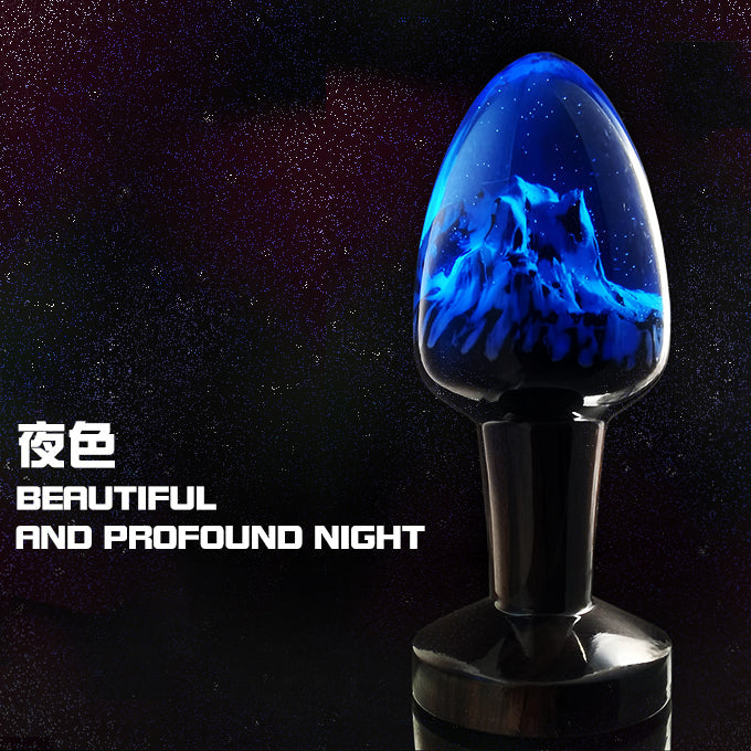 Joyomas - Customized Art Handcrafts - gothic crystal anal plug - Deep Ocean Blue