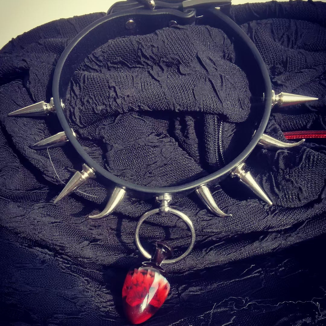 Joyomas - Customized Art Handcrafts Leather  Necklace With Crystal Anal Plug - Deerskin