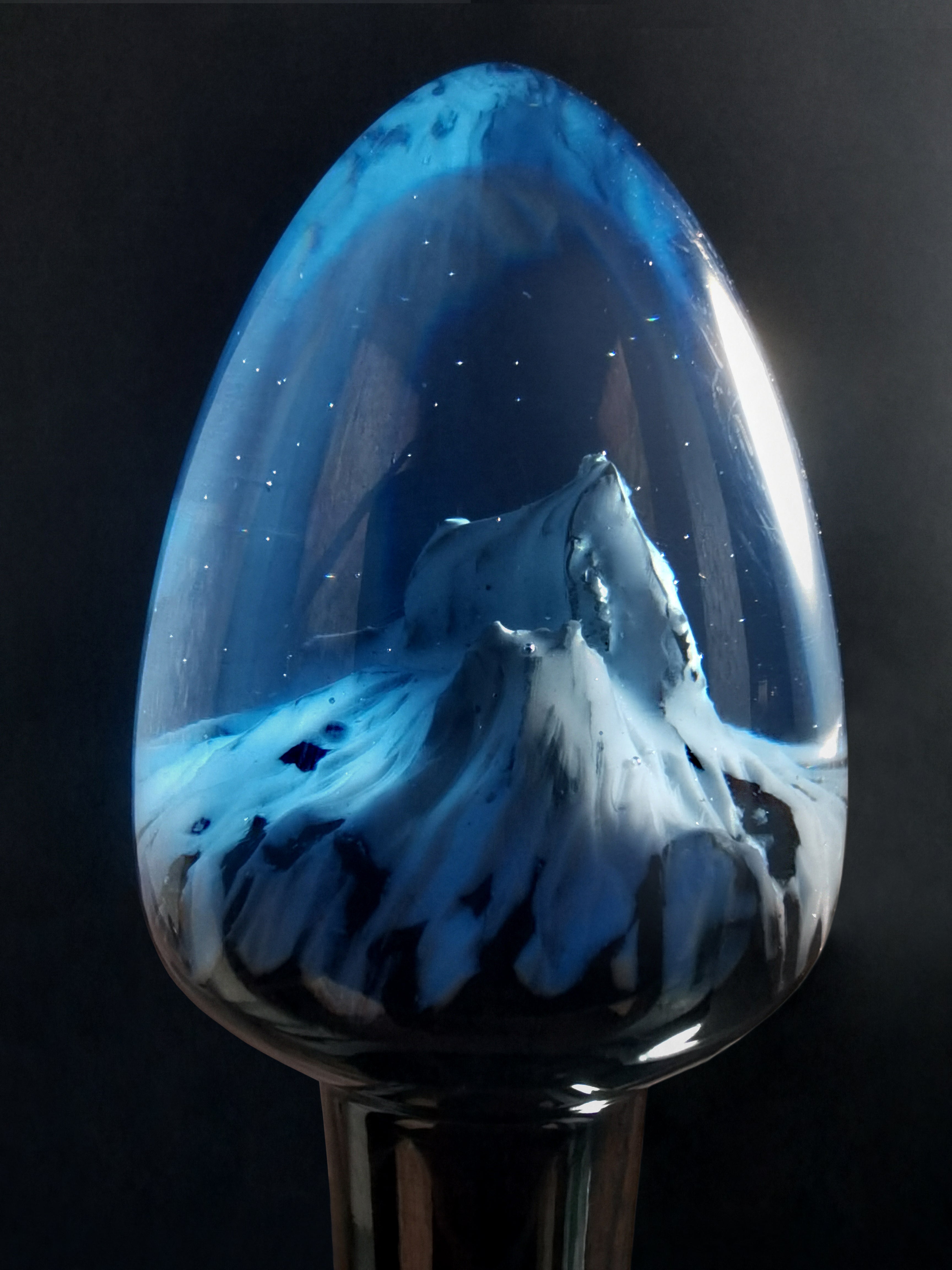 Joyomas -Customized Art Handcrafts - gothic crystal anal plug - Starfrost Light Blue