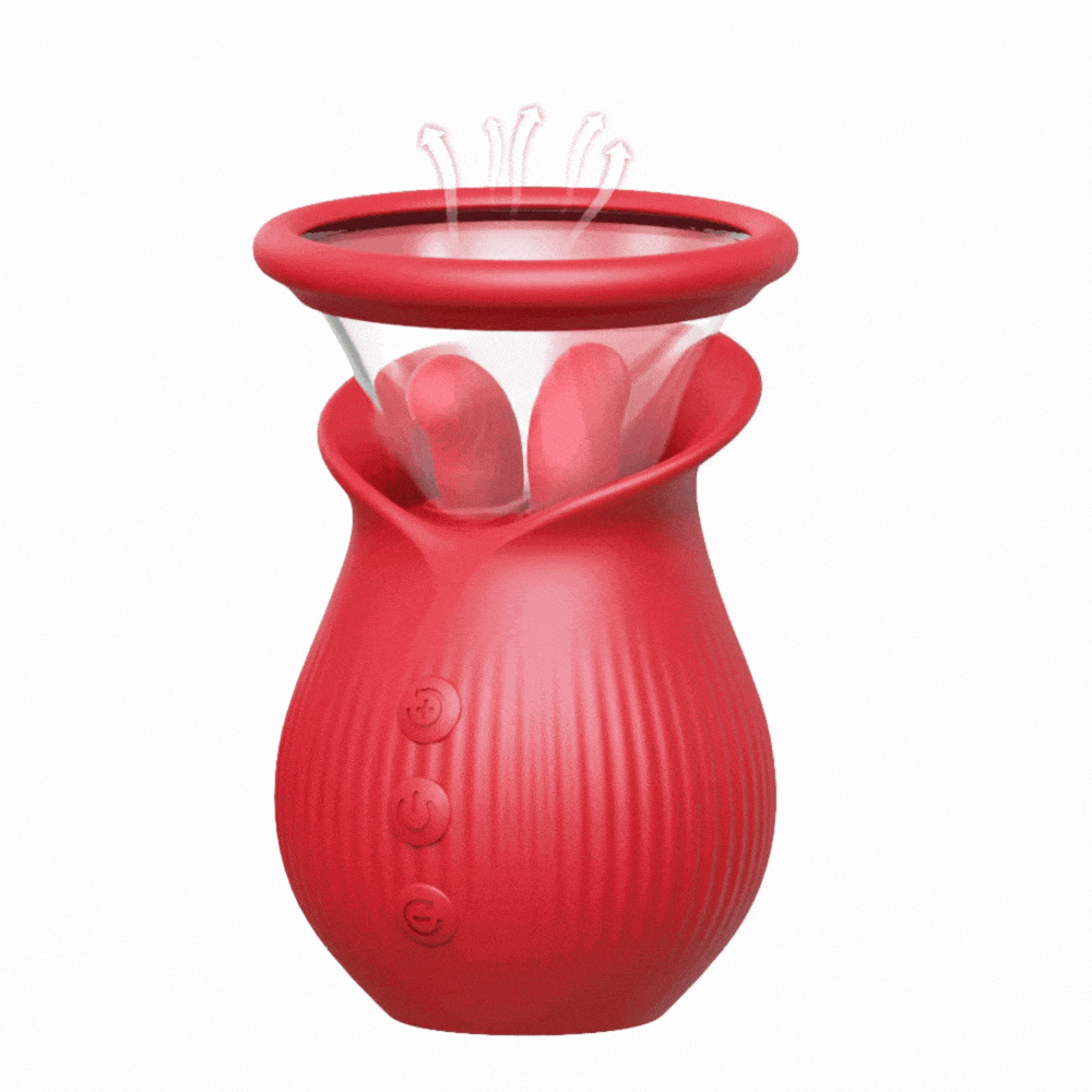 Joyomas - Rose Romeo - 3in1 Rose Sex Toy with 2 Suction Cups, Adult Toys Female Clitoral Nipple Vibrators with 10 Licking Sucking Vibrating