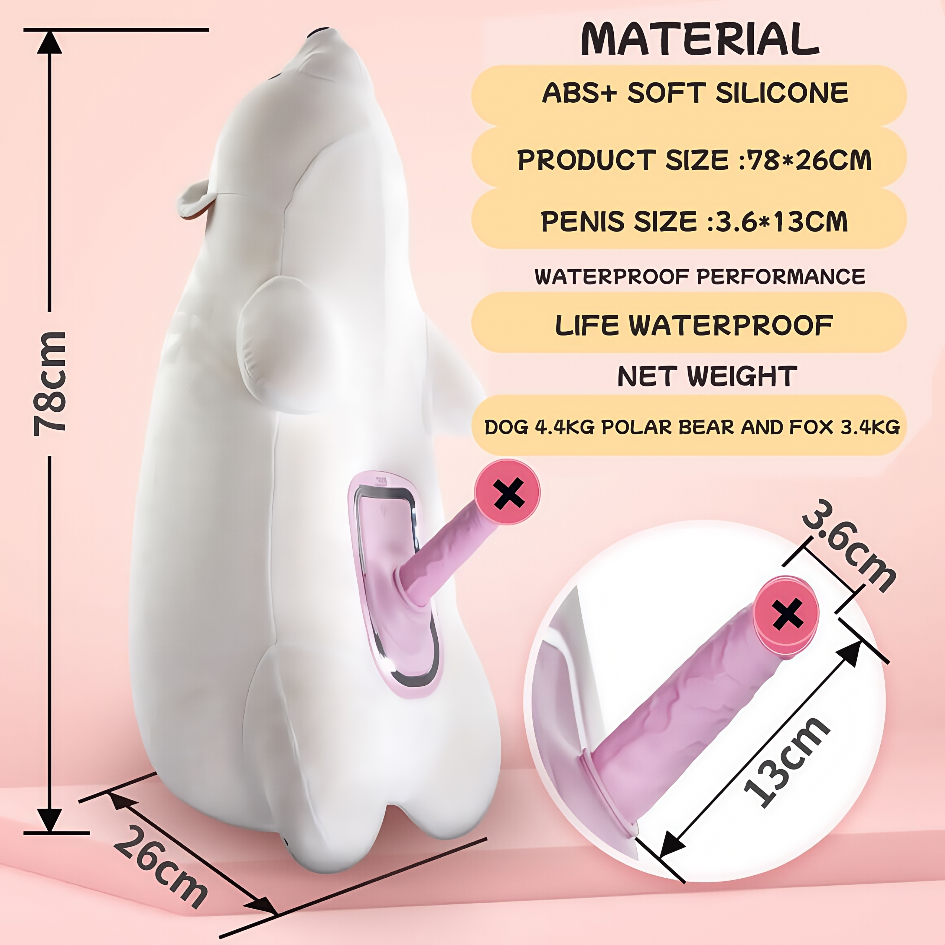Joyomas - Discreet Polar Bear Pillow Remote Control Sex Machine