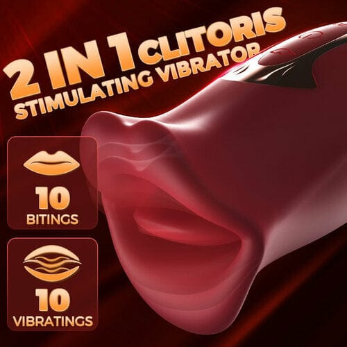 Joyomas - Rose Muncher 10 Biting & 10 Vibrating Modes Stimulate Nipple Clitoral Women Vibrator