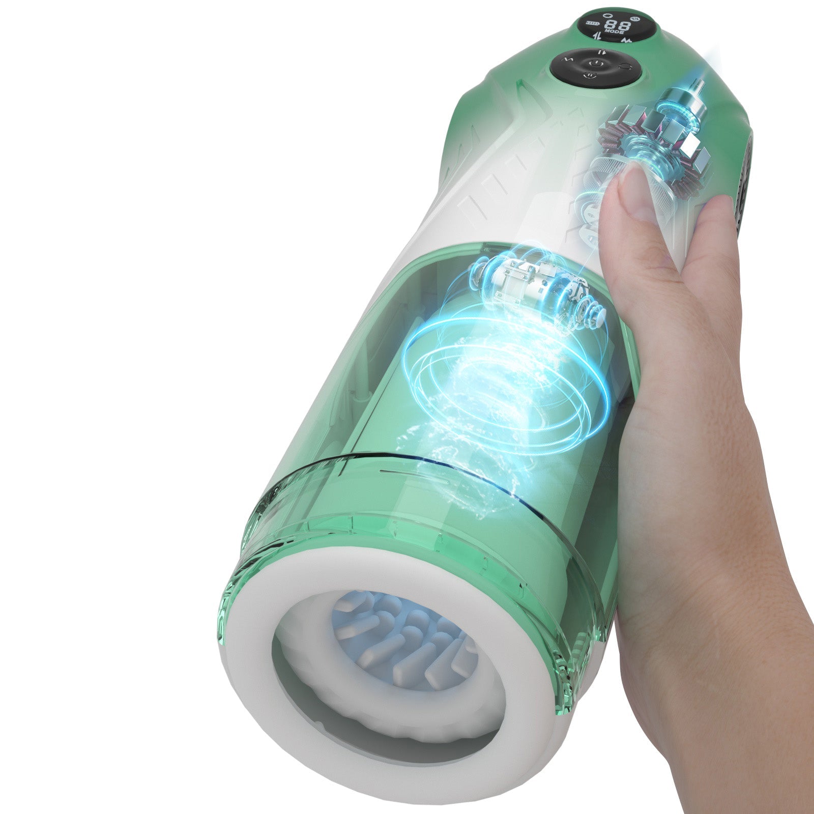 Joyomas - Green Star Rotating Telescopic Vibration Male Masturbator