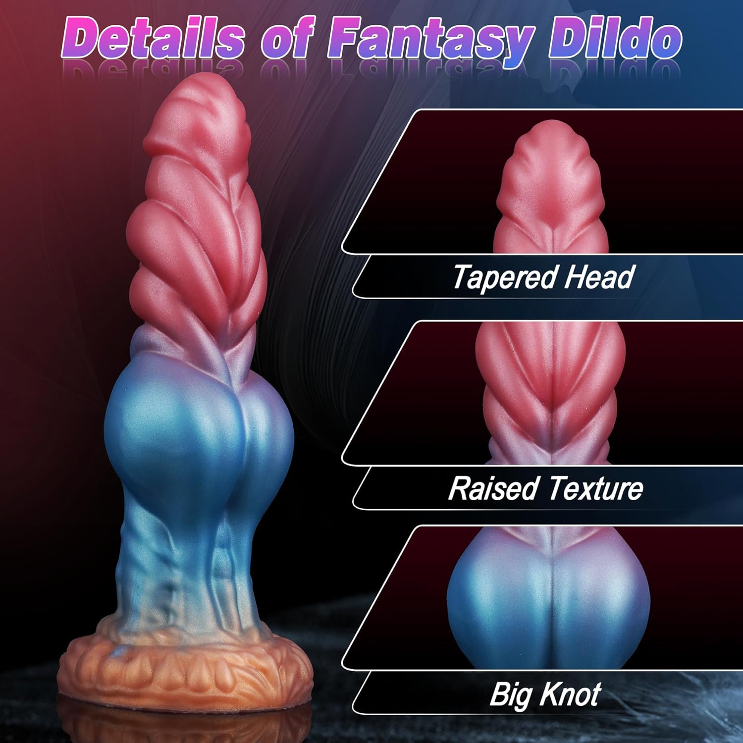 Joyomas - Huge Knotted Dildo Monster Dildo Fantasy Dildo with Knot 2.7 Diameter Thick Knot Dildo Horse Dildo Suction Cup Dildo Ribbed Anal Dildo for Men Women