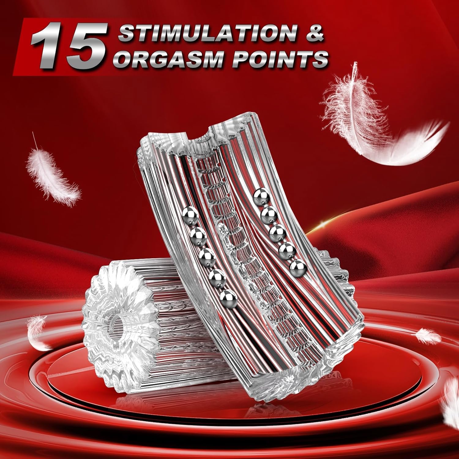 Joyomas - Manual Suction Penis Sleeve Blowjob Male Masturbators with 15 Extruded Beads