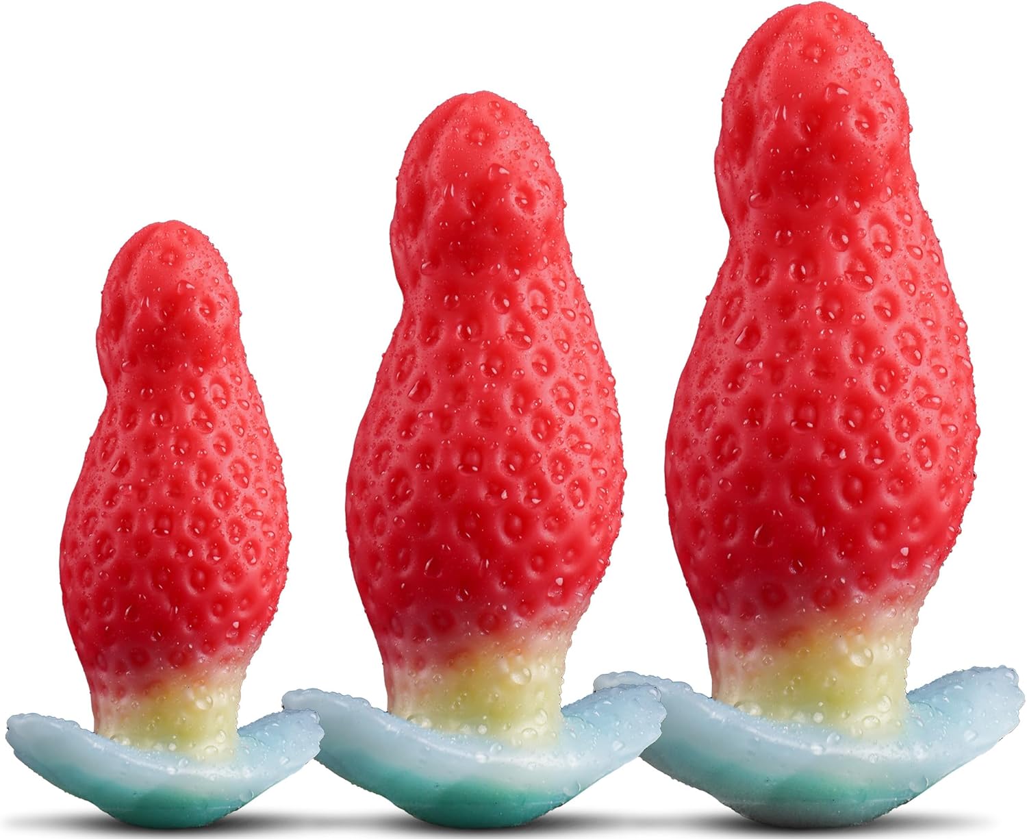 Joyomas - Huge Buttplug Anal Trainer, Strawberry Silicone Dildo Anal Stretcher Gay Toy for Couples