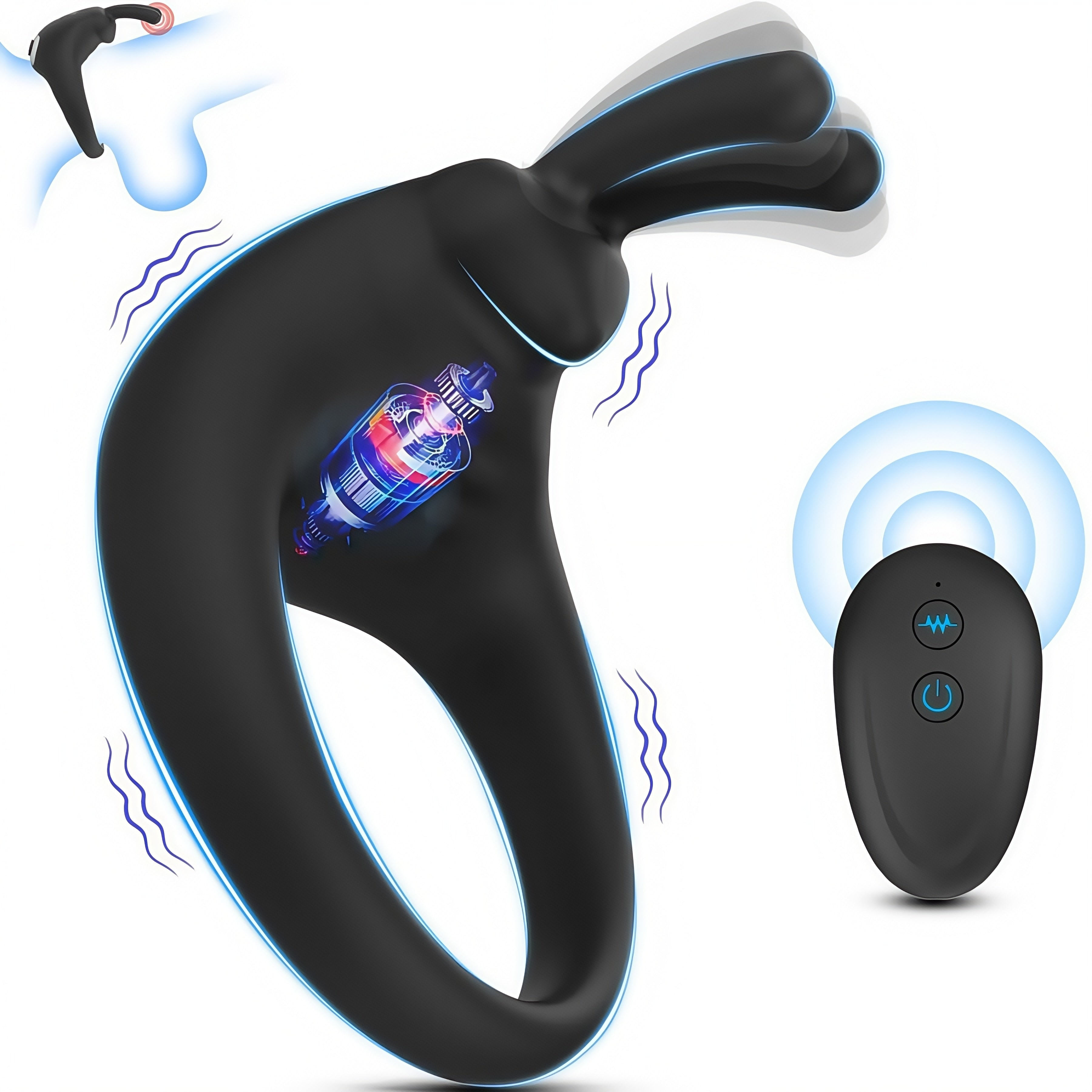 Joyomas - Rabbit Vibrating Cock Ring Adult Sex Toys with Clitoral Vibrator