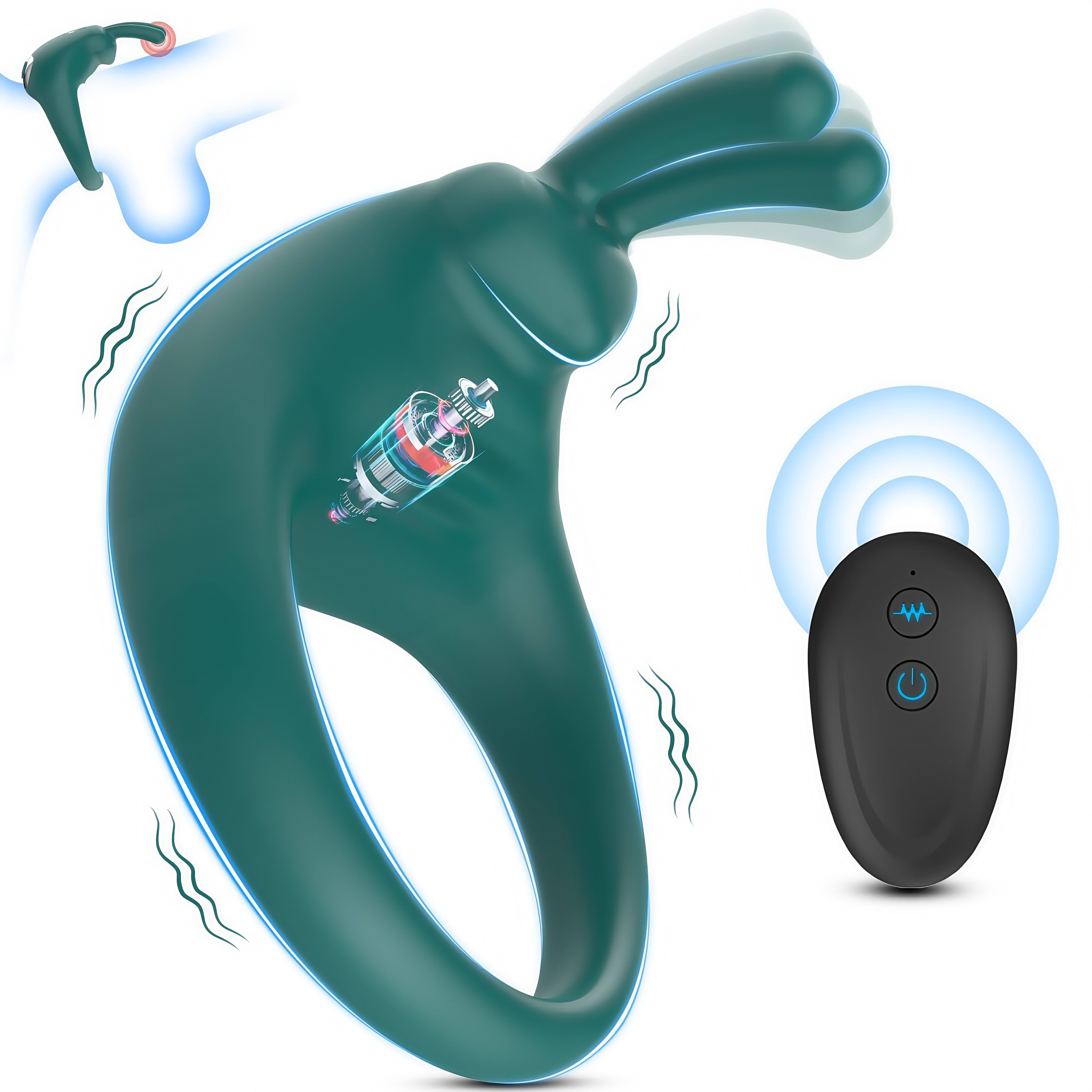 Joyomas - Rabbit Vibrating Cock Ring Adult Sex Toys with Clitoral Vibrator