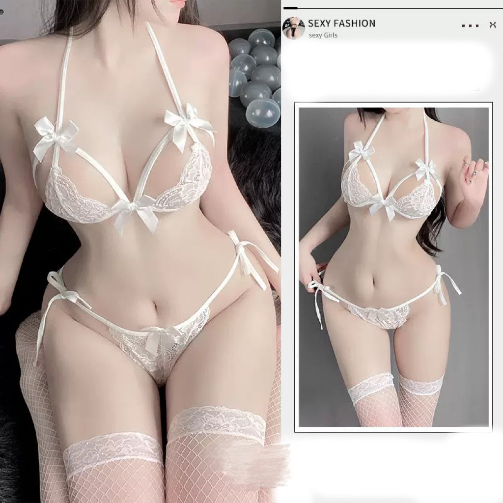 【Gift for over $99】Lingerie sexy lace seductive thong bra set for women(Shipped randomly)