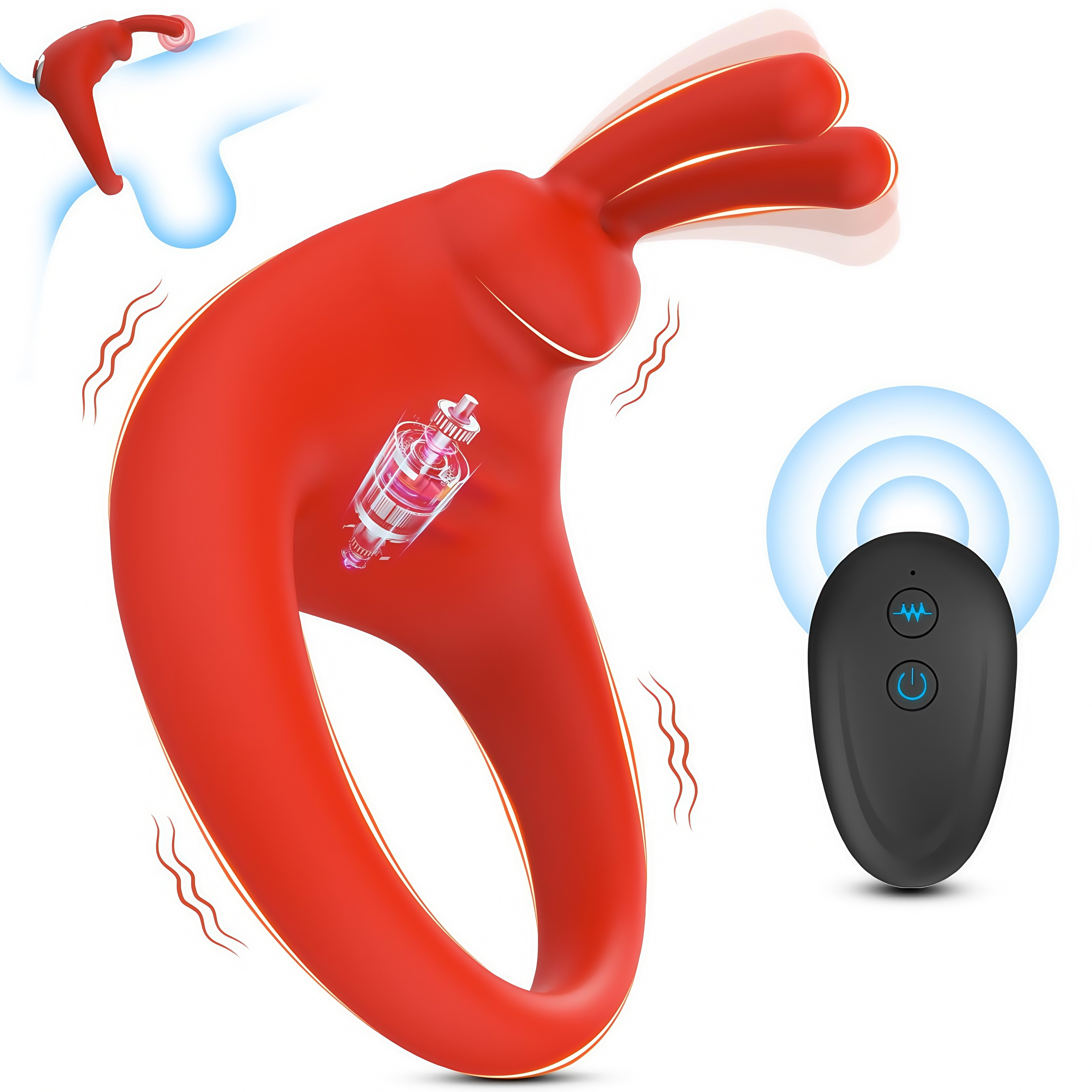 Joyomas - Rabbit Vibrating Cock Ring Adult Sex Toys with Clitoral Vibrator