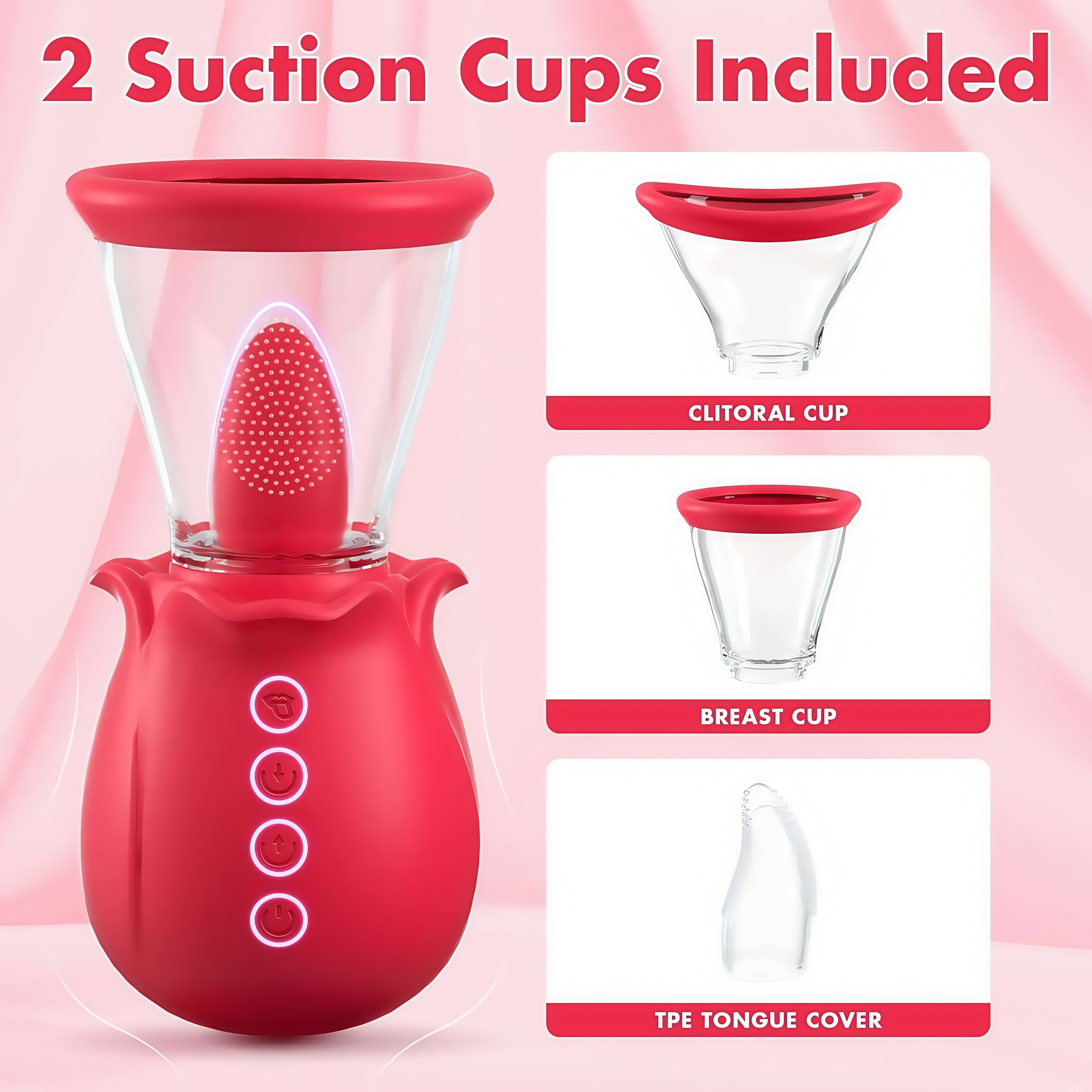 Joyomas - 3 in 1 Sucking &Licking Rose Vibrators