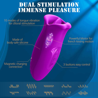 Joyomas - Rose Muncher 10 Biting & 10 Vibrating Modes Stimulate Nipple Clitoral Women Vibrator