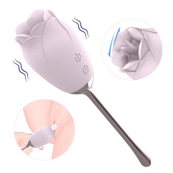 Joyomas - Silicone Rose Vibrator With Tongue Licking for Women