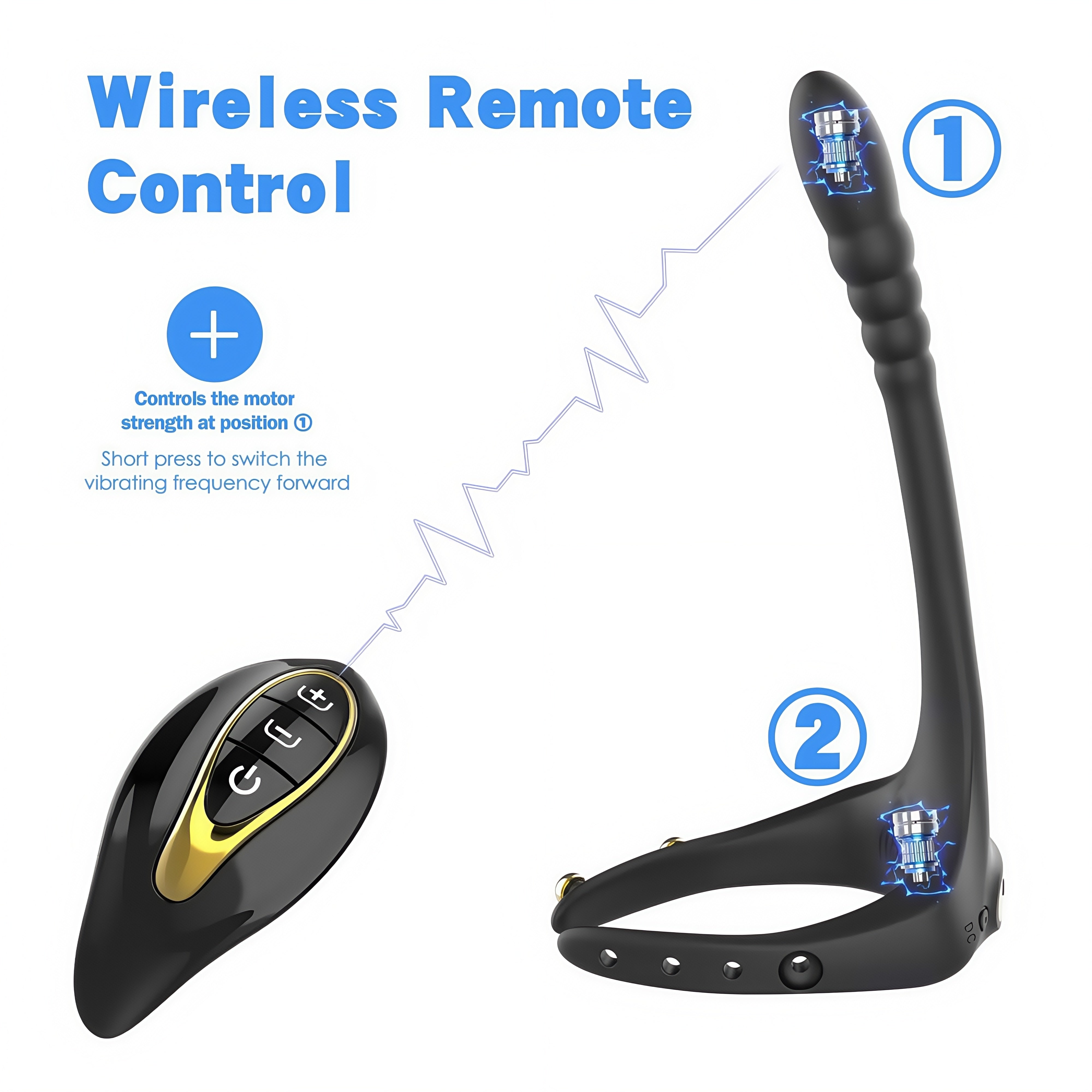 Joyomas - Wireless Remote Control Vibrating Penis Ring With Prostate Massager