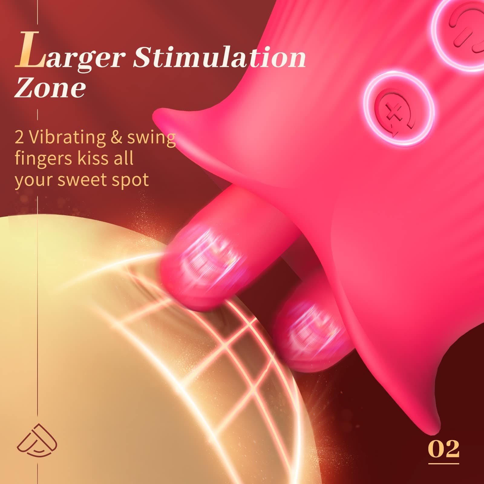 Joyomas - Rose Romeo - 3in1 Rose Sex Toy with 2 Suction Cups, Adult Toys Female Clitoral Nipple Vibrators with 10 Licking Sucking Vibrating