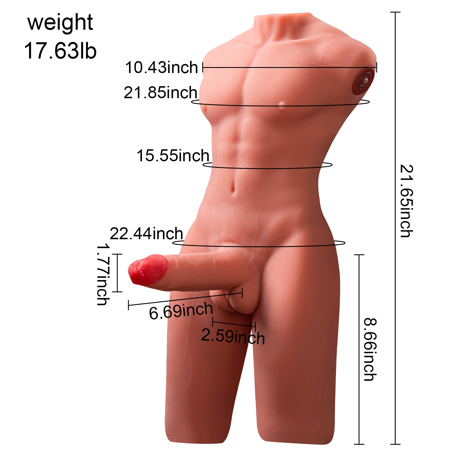 Joyomas - 10.6LB Electric Pulse Tan Skin Male Torso Sex Doll