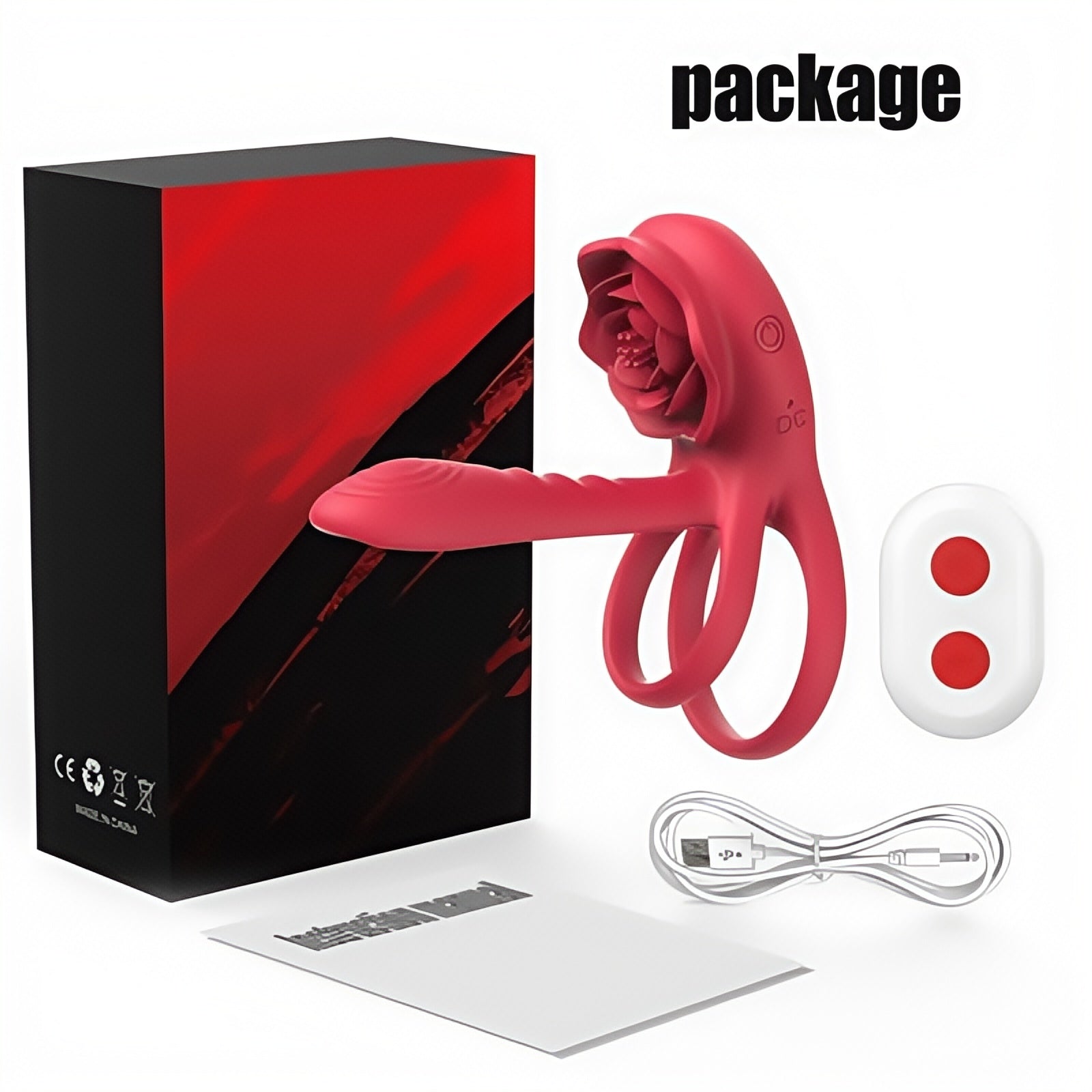 Joyomas - Rose Cock Ring Vibrator Clit Stimulator Couple Toy Upgraded Version