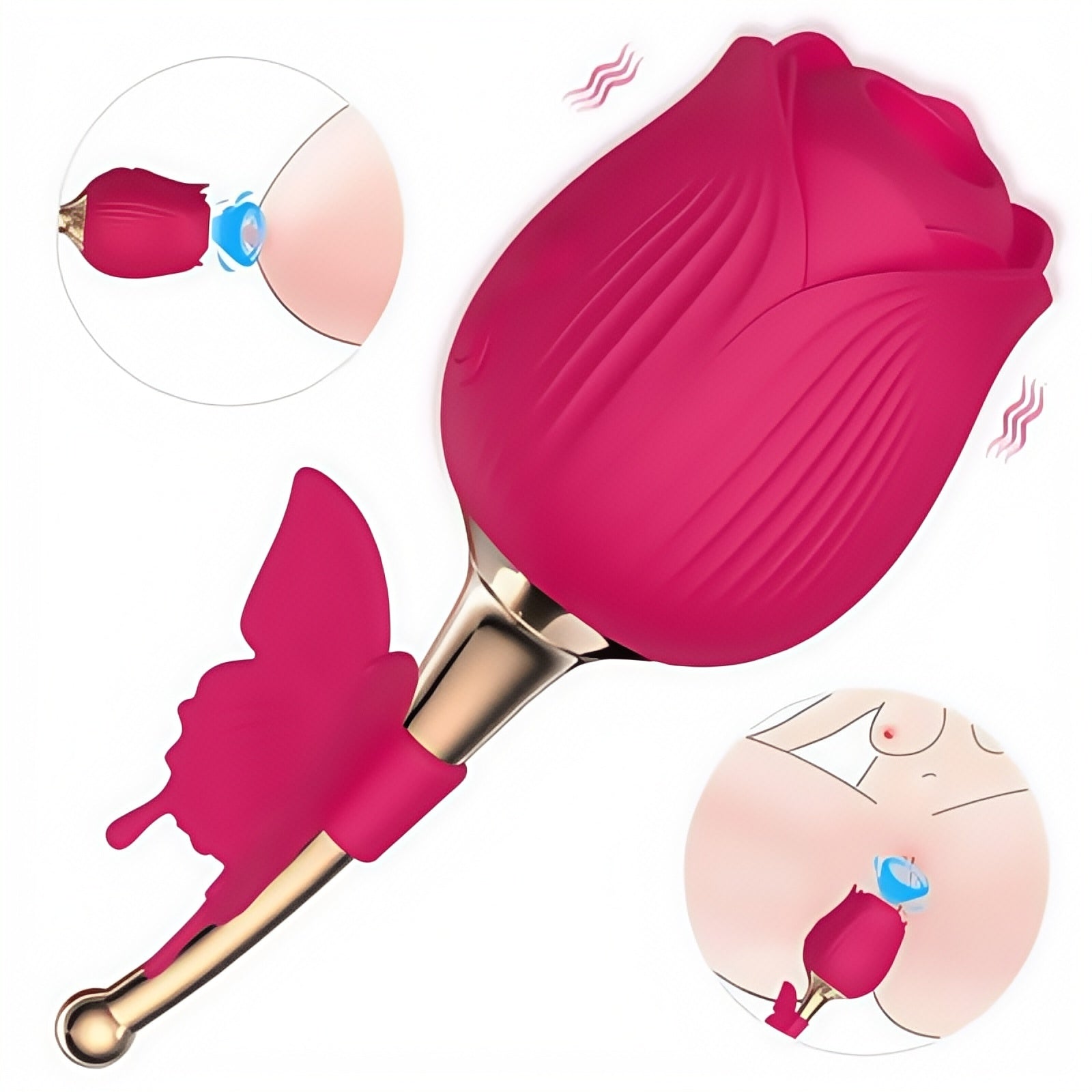 Joyomas - Rose Shape Vaginal Vibrator Stimulation G-spot Sex Toys For Women