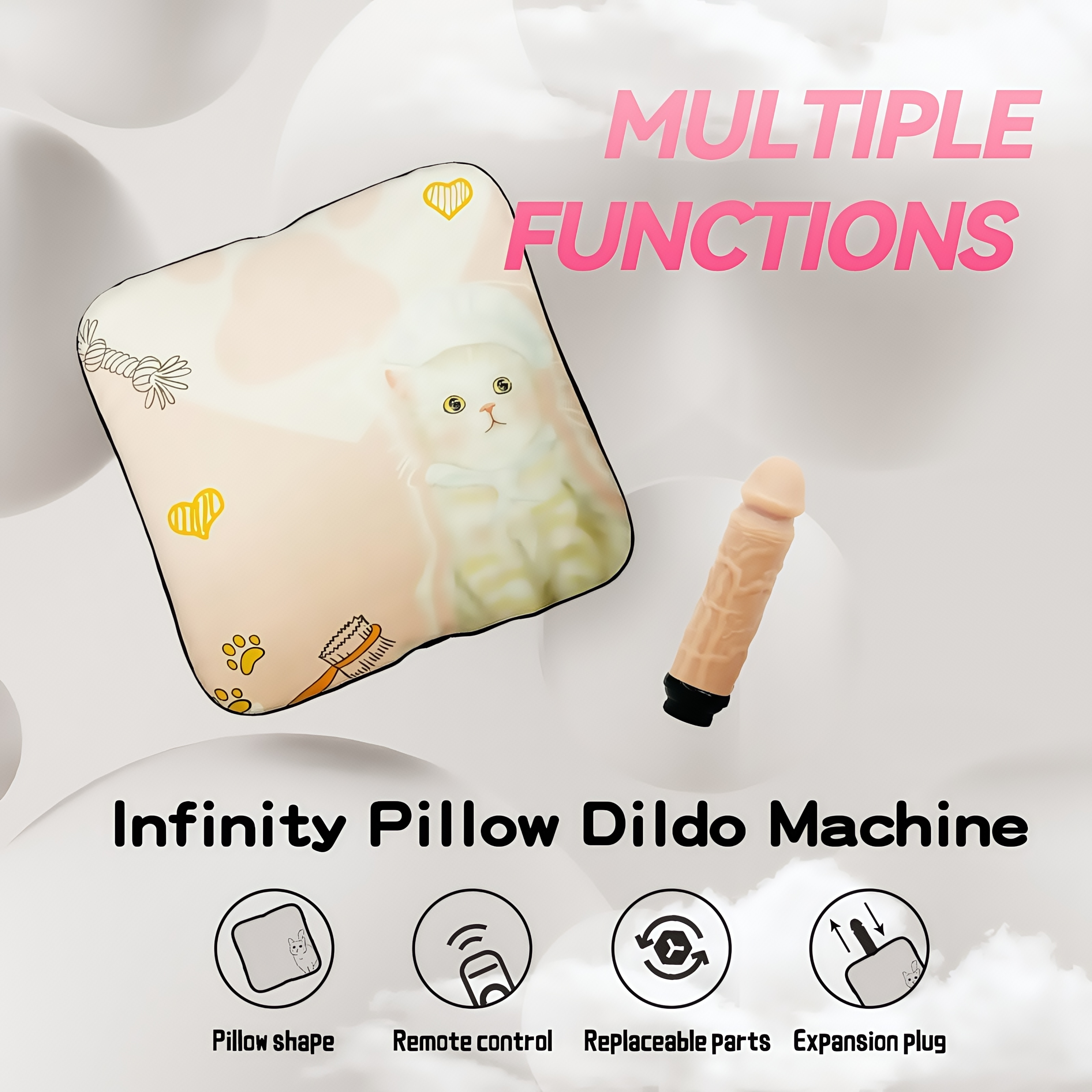 Joyomas - Infinity Pillow Dildo Remote Contol Sex Machine With 1*Dildo 1*Remote