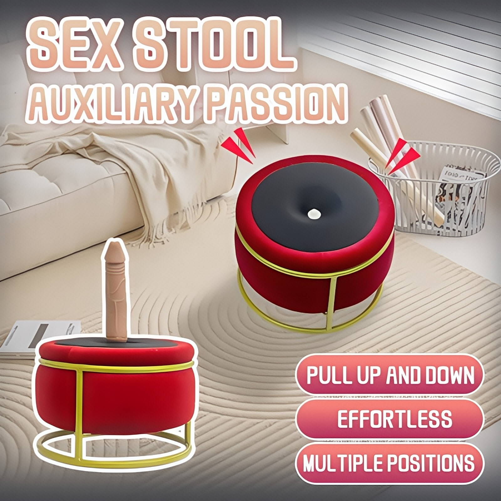 Joyomas - Red Seat Dildo Machine Massage Seat