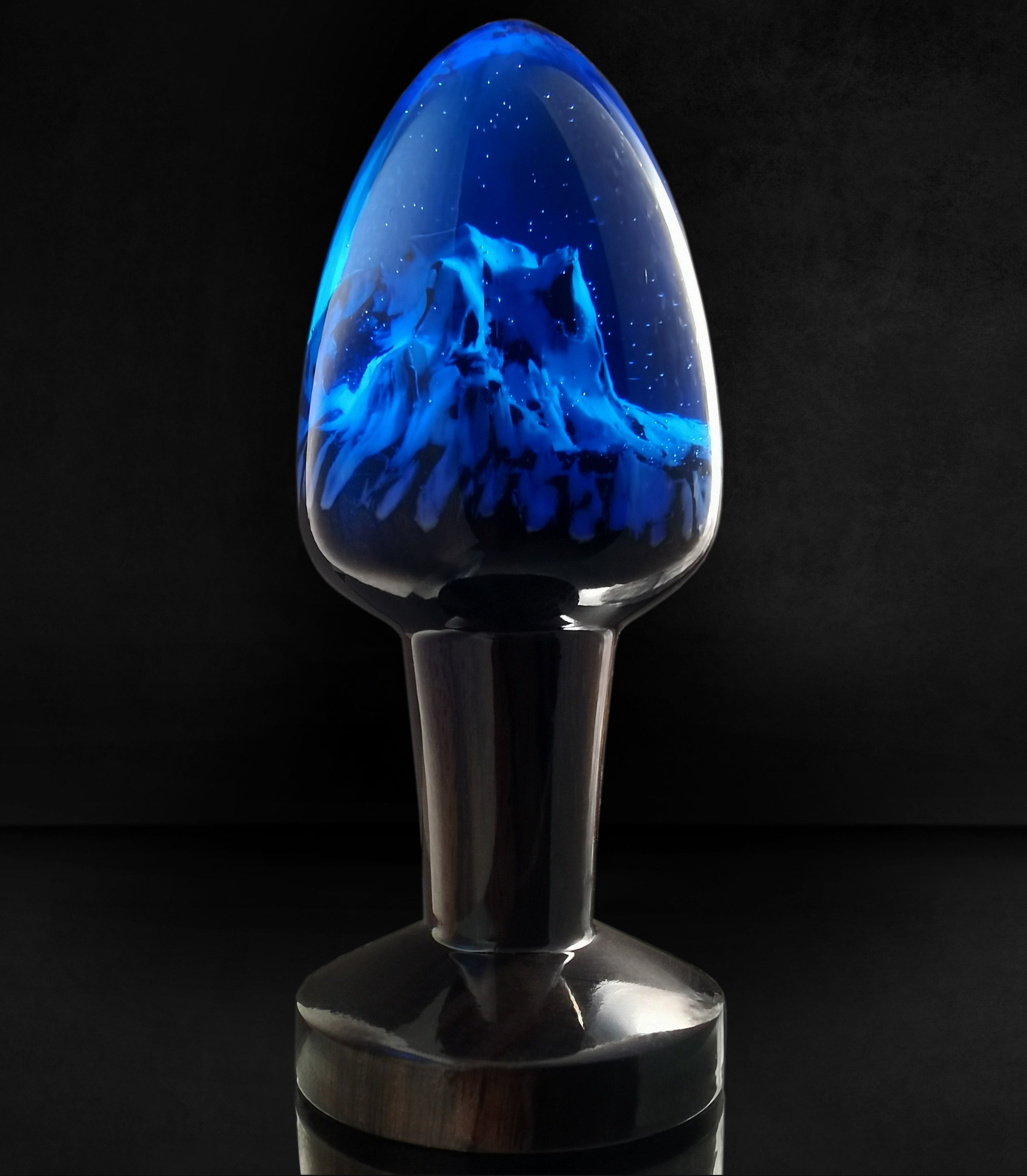 Joyomas - Customized Art Handcrafts - gothic crystal anal plug - Deep Ocean Blue