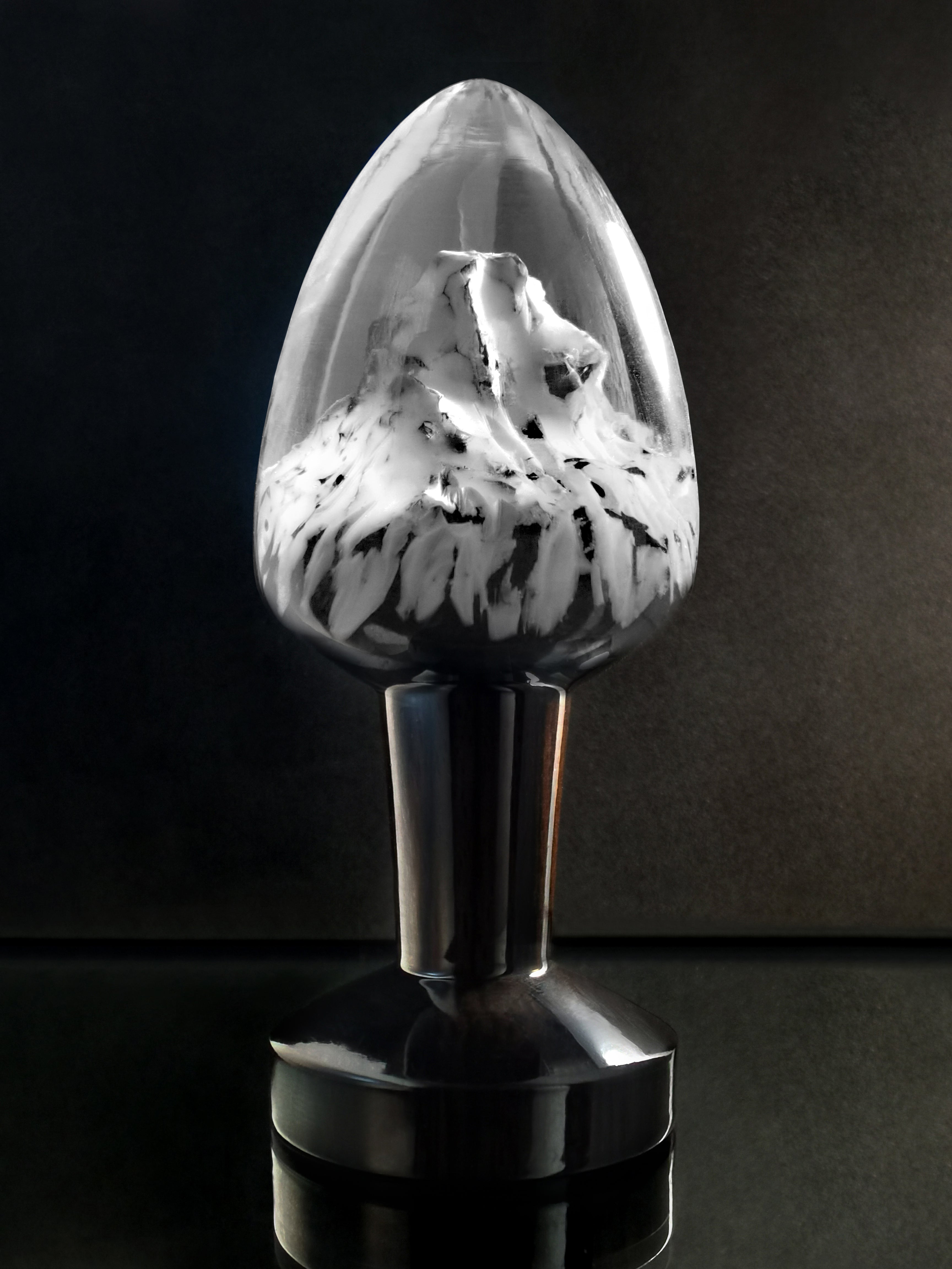 Joyomas - Customized Art Handcrafts- gothic crystal anal plug - Arctic White