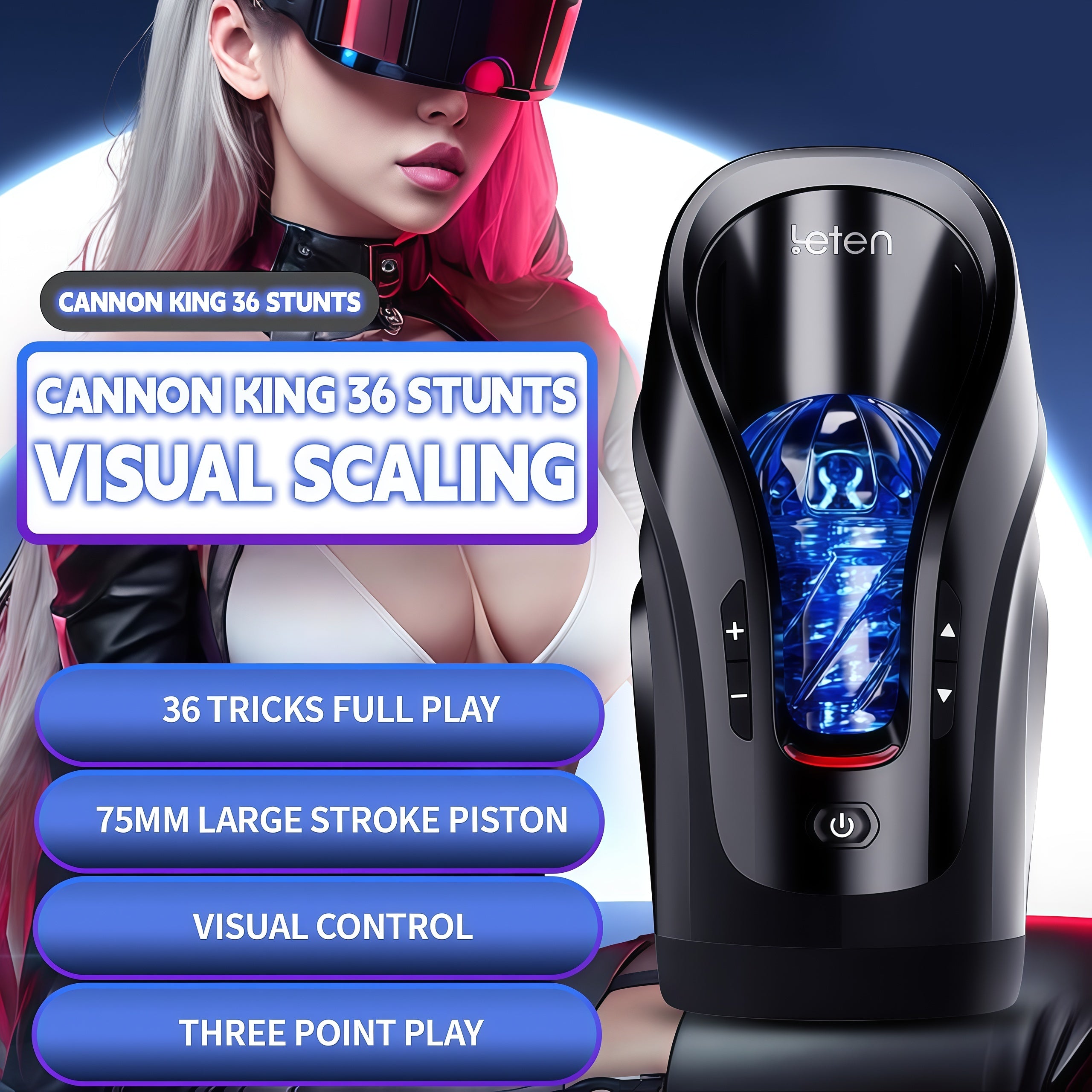 Joyomas - Thrusting Cannon King SE 5 Speeds 10 Telescopic Male Masturbation | Powered by Leten