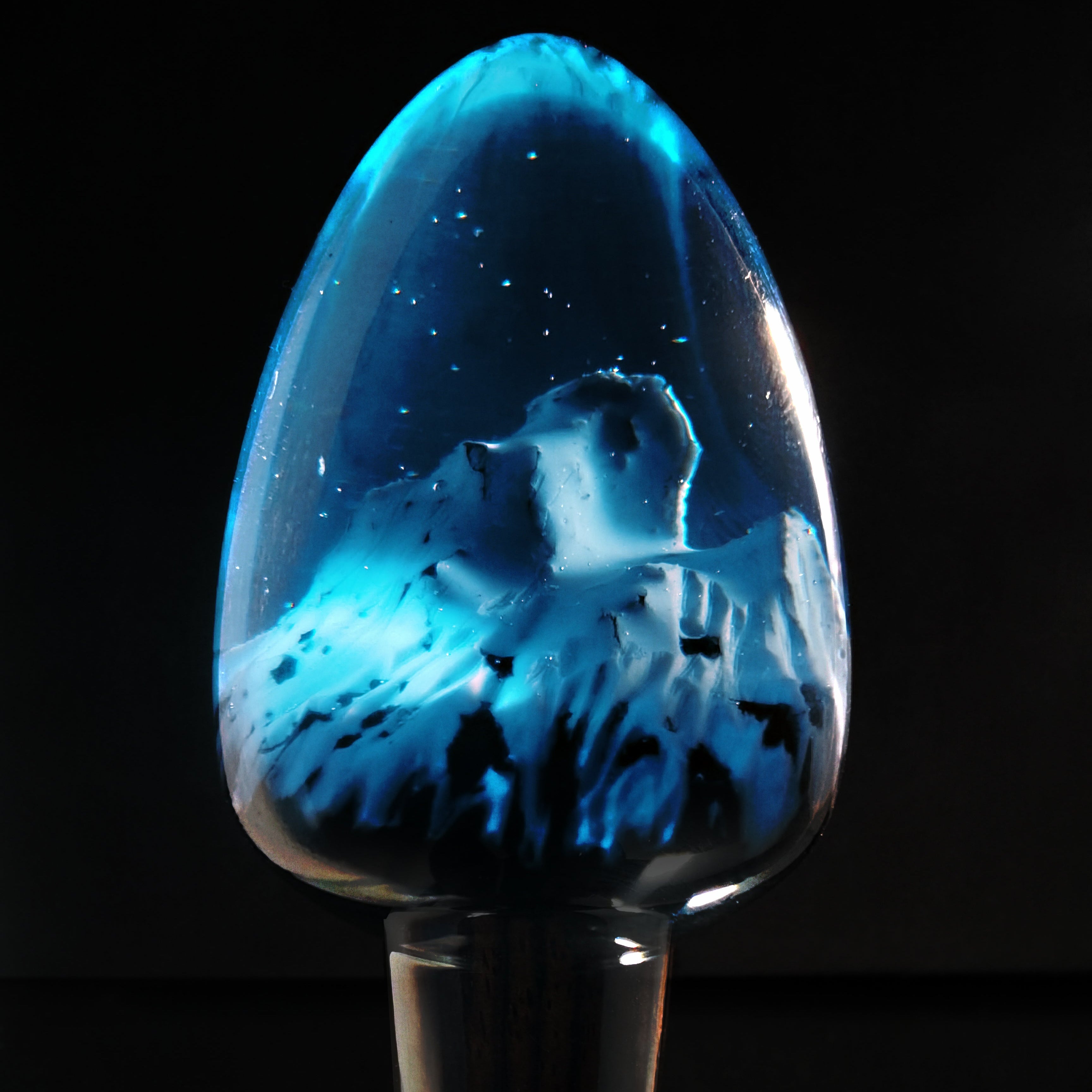 Joyomas -Customized Art Handcrafts - gothic crystal anal plug - Starfrost Light Blue