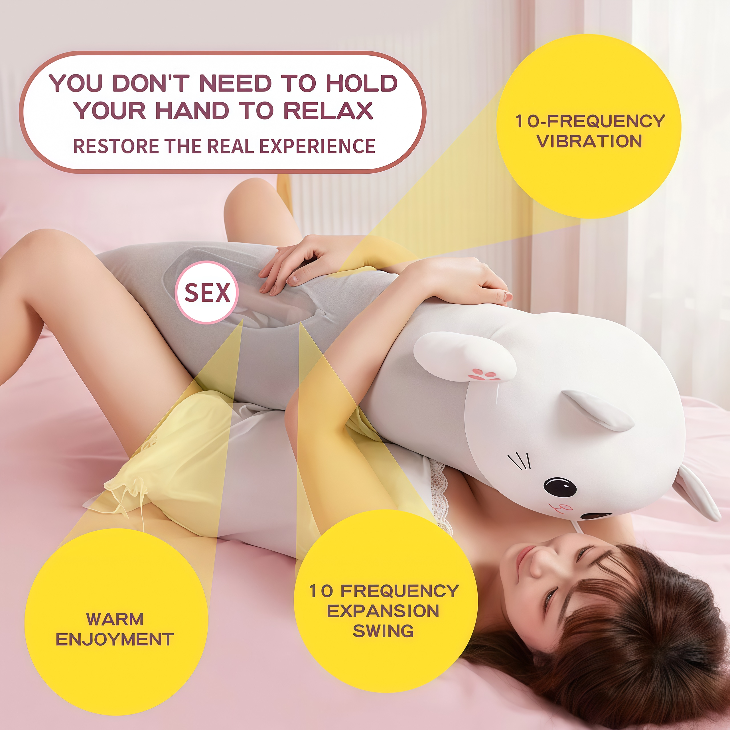 Joyomas - Discreet Cat Pillow Remote Control Sex Machine