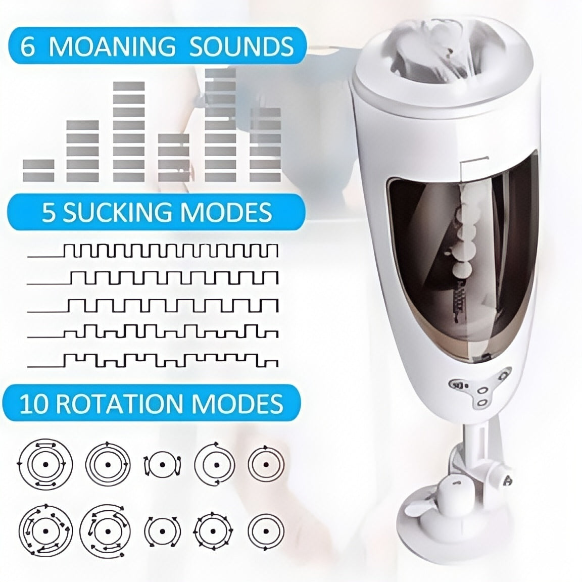 Joyomas - 5-Frequency Suction 10-Frequency Rotation Male Masturbator