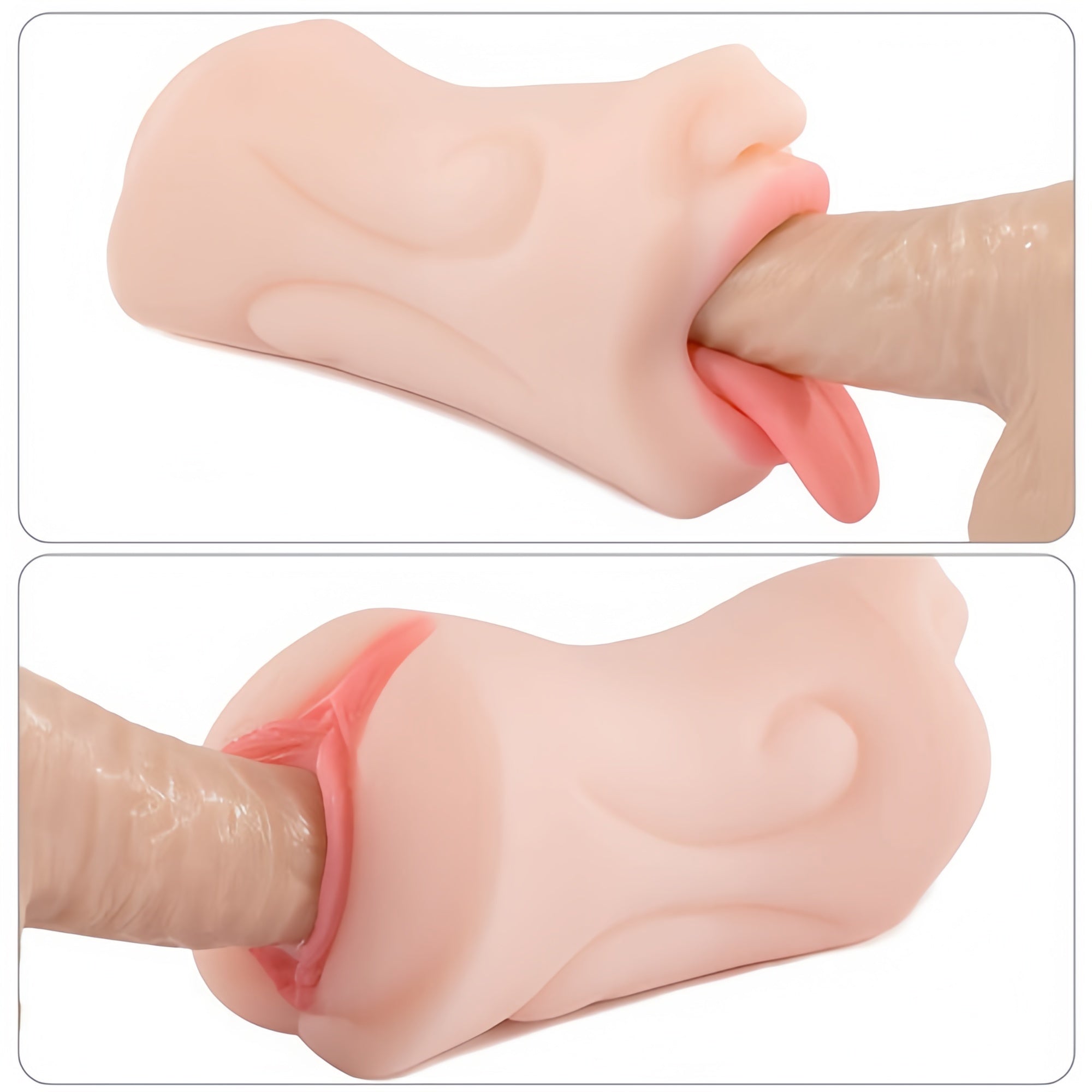Joyomas - 5.9 Inch Pocket Pussy Realistic Mouth with 3D Teeth and Tongue