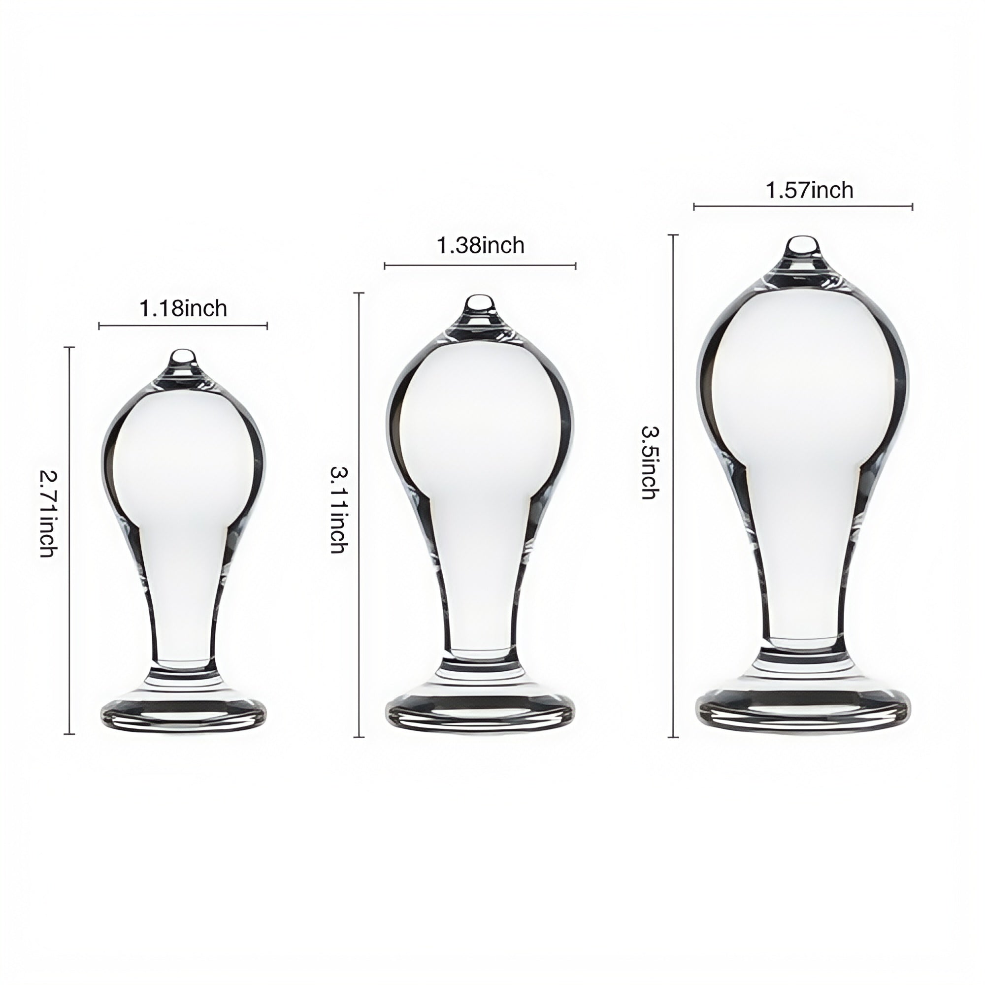 Joyomas - Transparent 3 Pieces Anal Plug