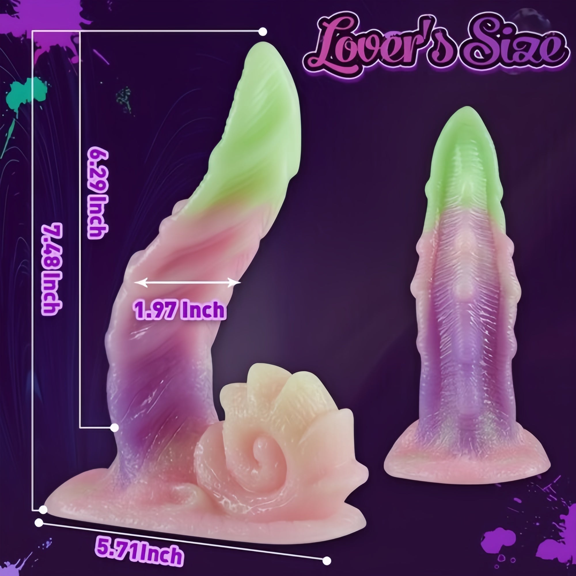 Joyomas - Zane Bendy Snail Silicone Rainbow Dildo with Big Suction Cup 7.48 Inch