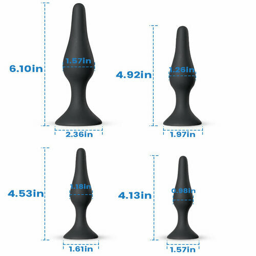 Joyomas - Silicone Anal Plugs Beginners Starter Set for Trainer 4 Piece Set