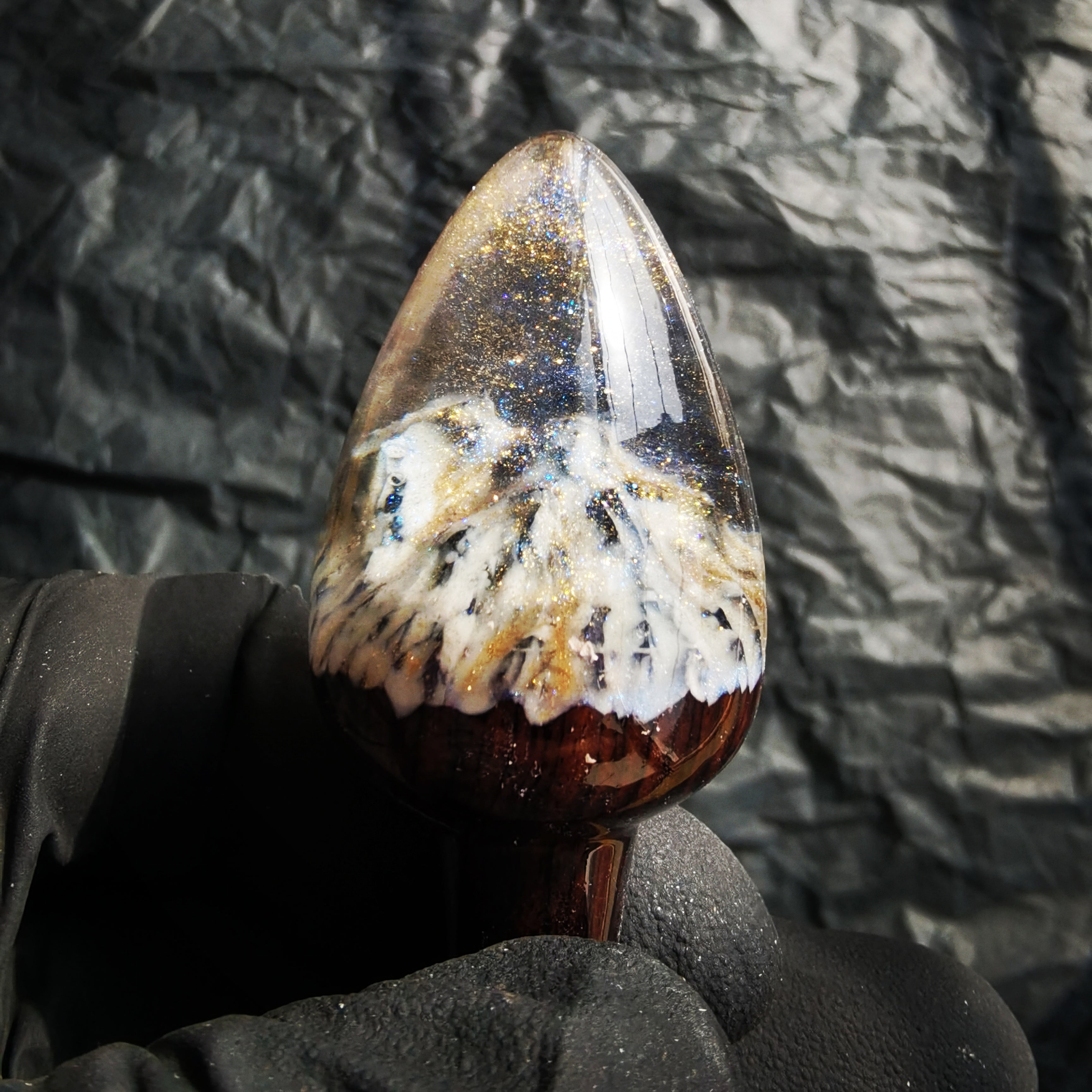 Joyomas - Customized Art Handcrafts- gothic crystal anal plug - Infernal Allure