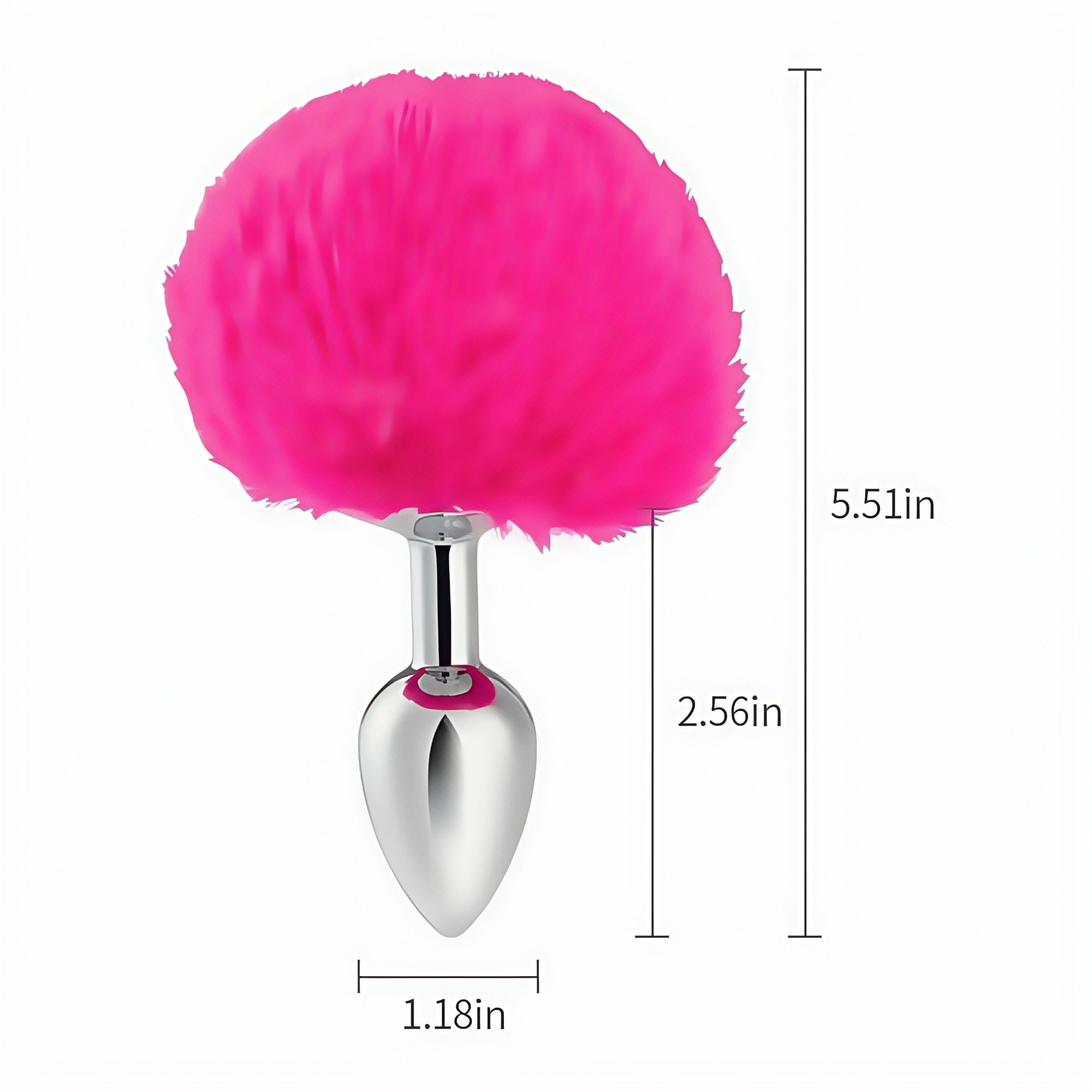 Joyomas - Metal Pink Hairball Base Butt Plug for Experienced Men or Women 5.51 Inch