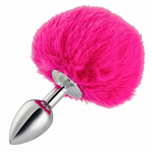 Joyomas - Metal Pink Hairball Base Butt Plug for Experienced Men or Women 5.51 Inch