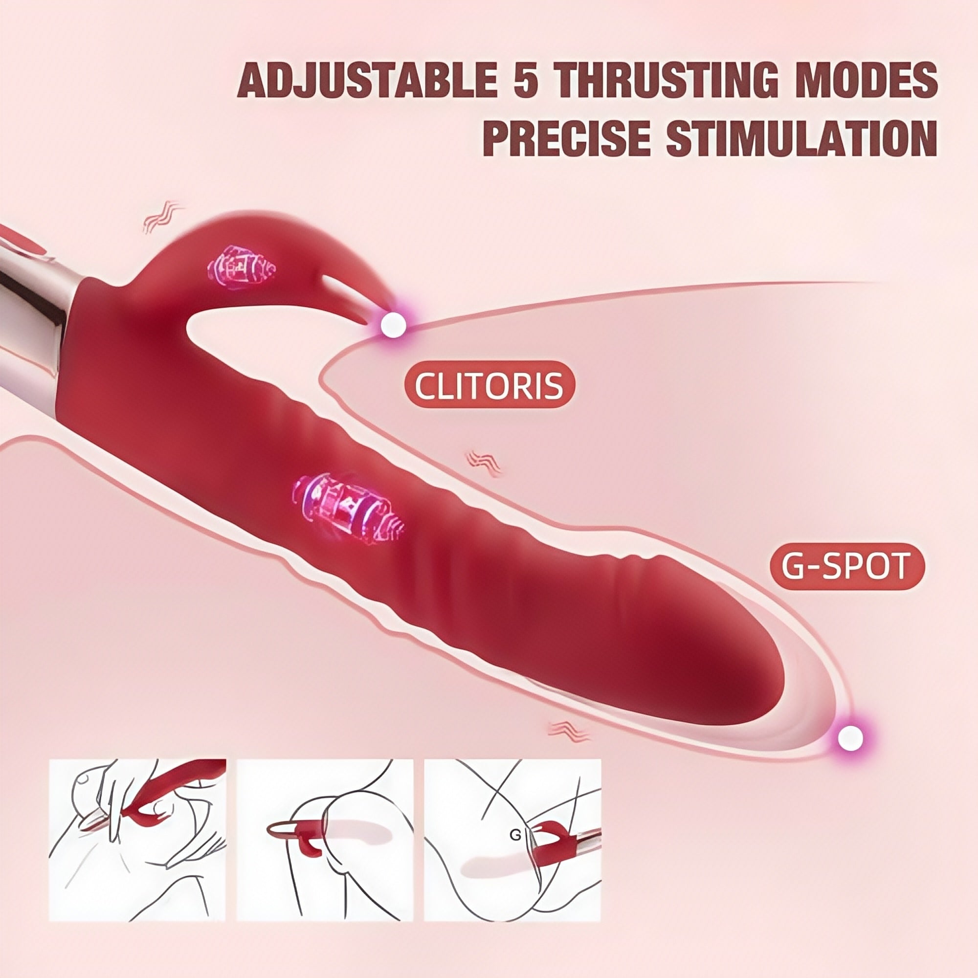 Joyomas - Retractable Burgundy G-Spot Heated Vibrator
