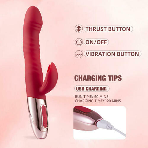 Joyomas - Retractable Burgundy G-Spot Heated Vibrator