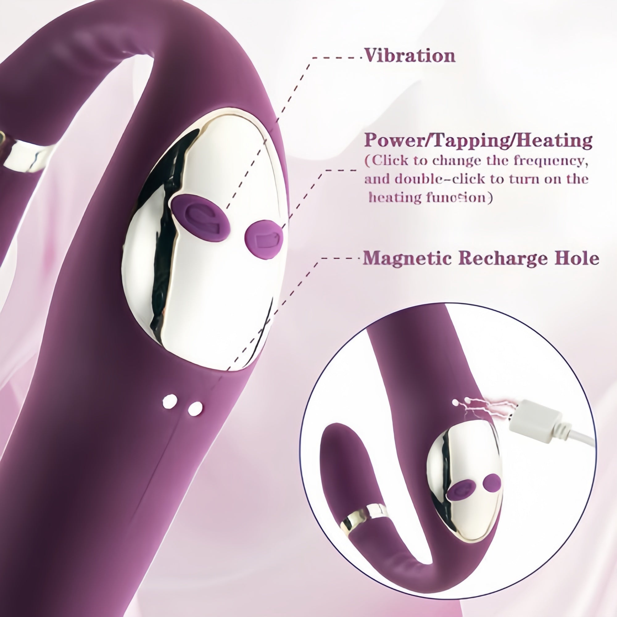 Joyomas - 3 IN 1 Elegant G-Spot Heating Vibrator Clit Rubbing Massager